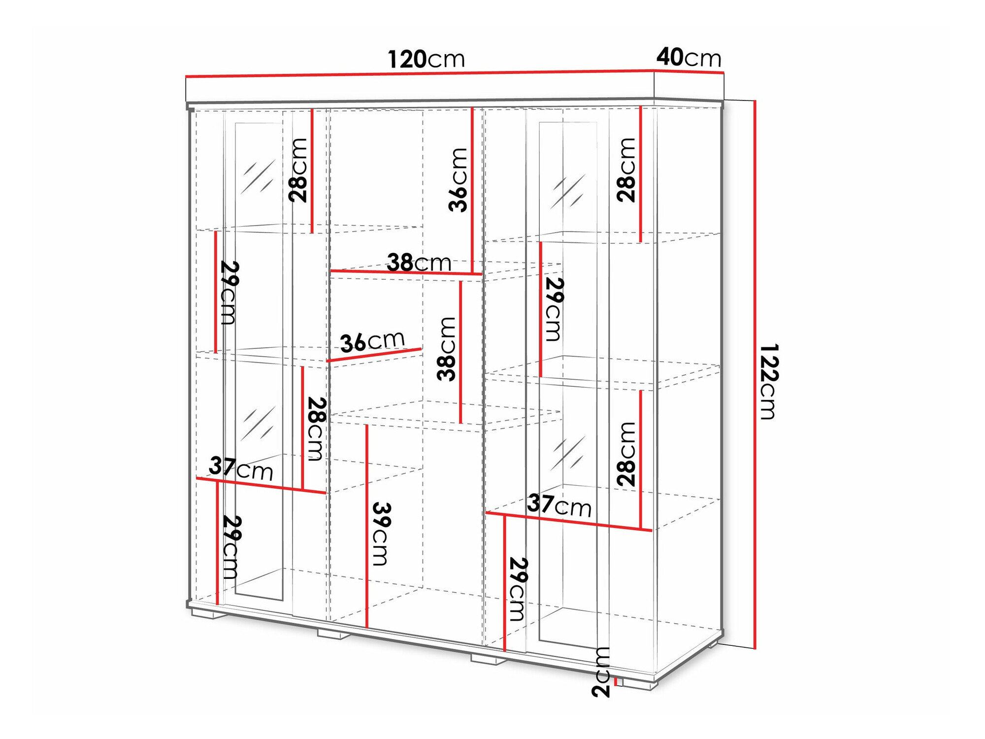 Μπουφέ Torcame 100 (Δρυς wotan + Γυαλιστερό λευκό)