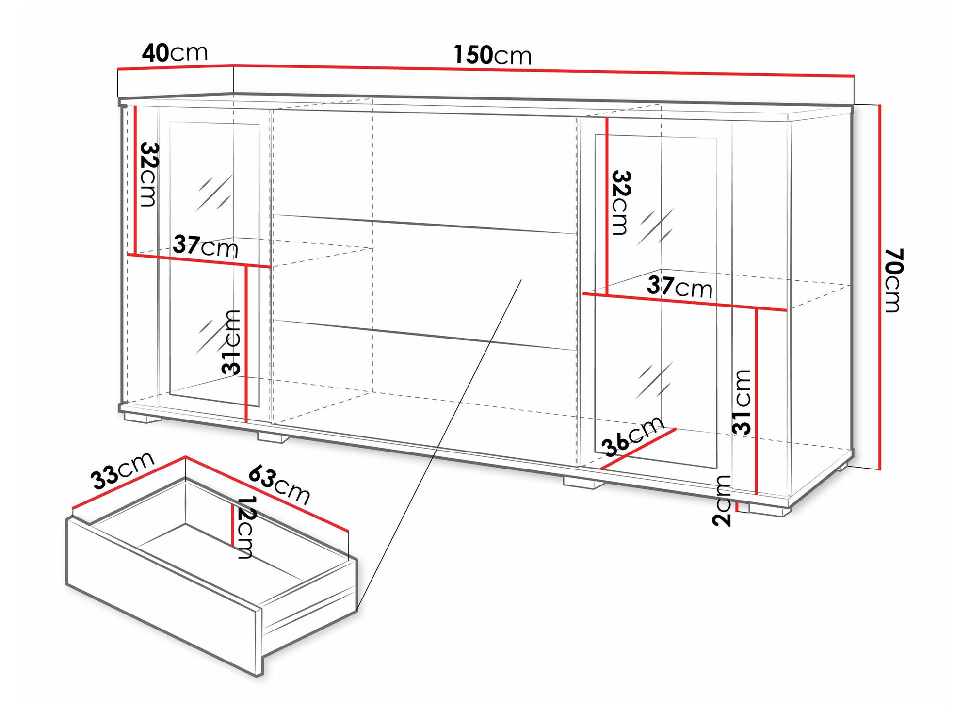Συρταριέρα Torcame 101 (Δρυς wotan)