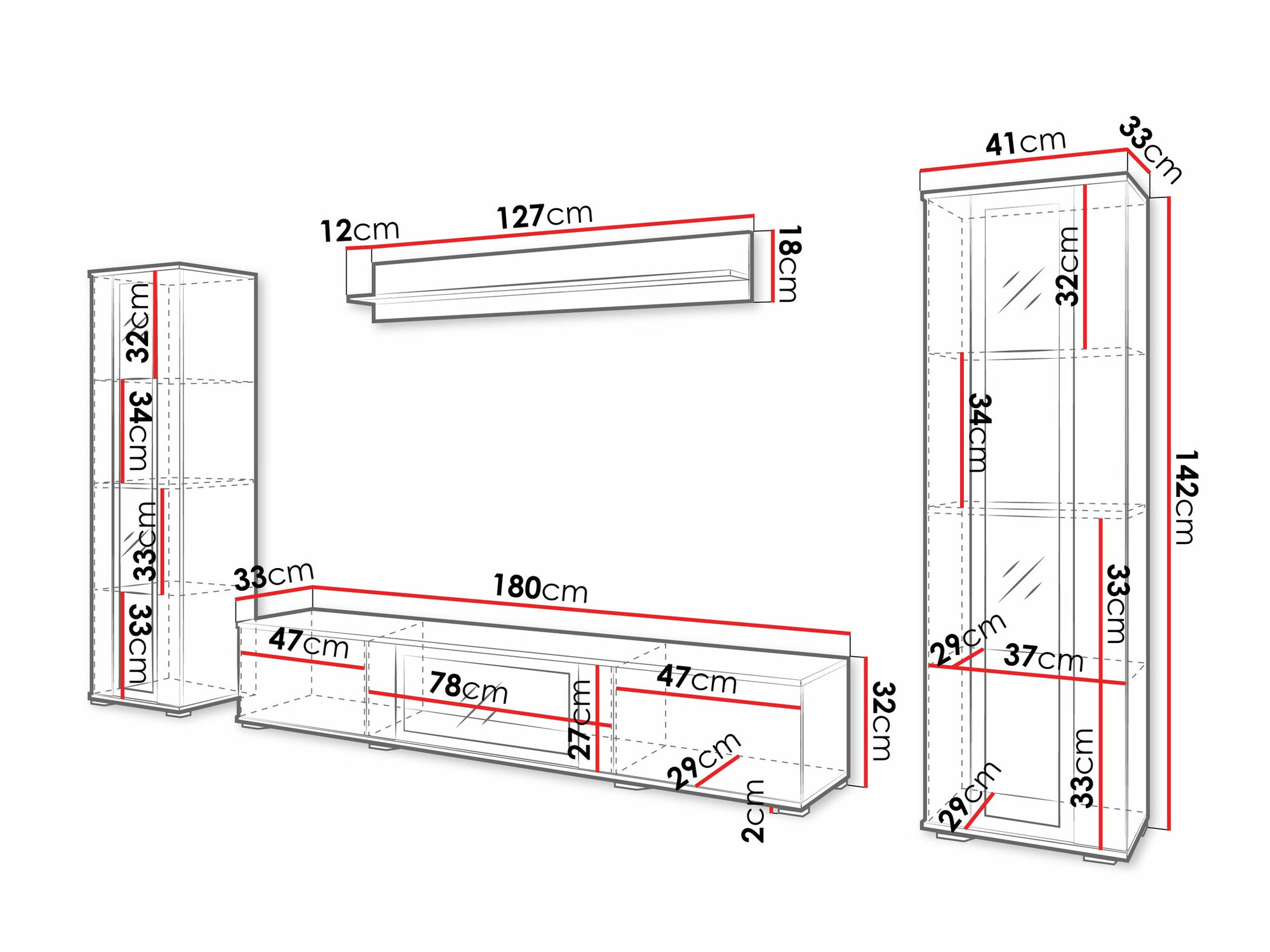 Σετ επίπλων σαλονιού Torcame 103 (Μαύρο)