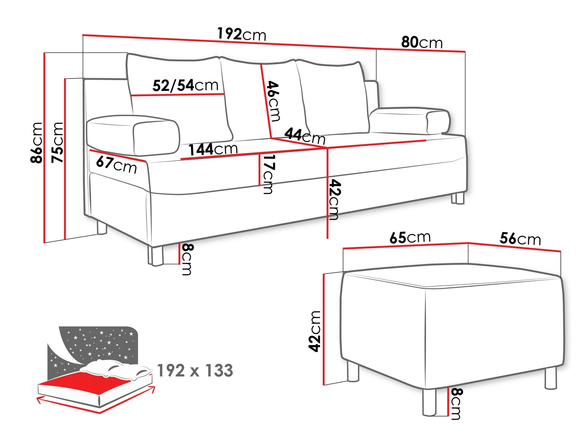 Σετ ταπετσαρισμένων επίπλων Comfivo Artes (Lawa 05)