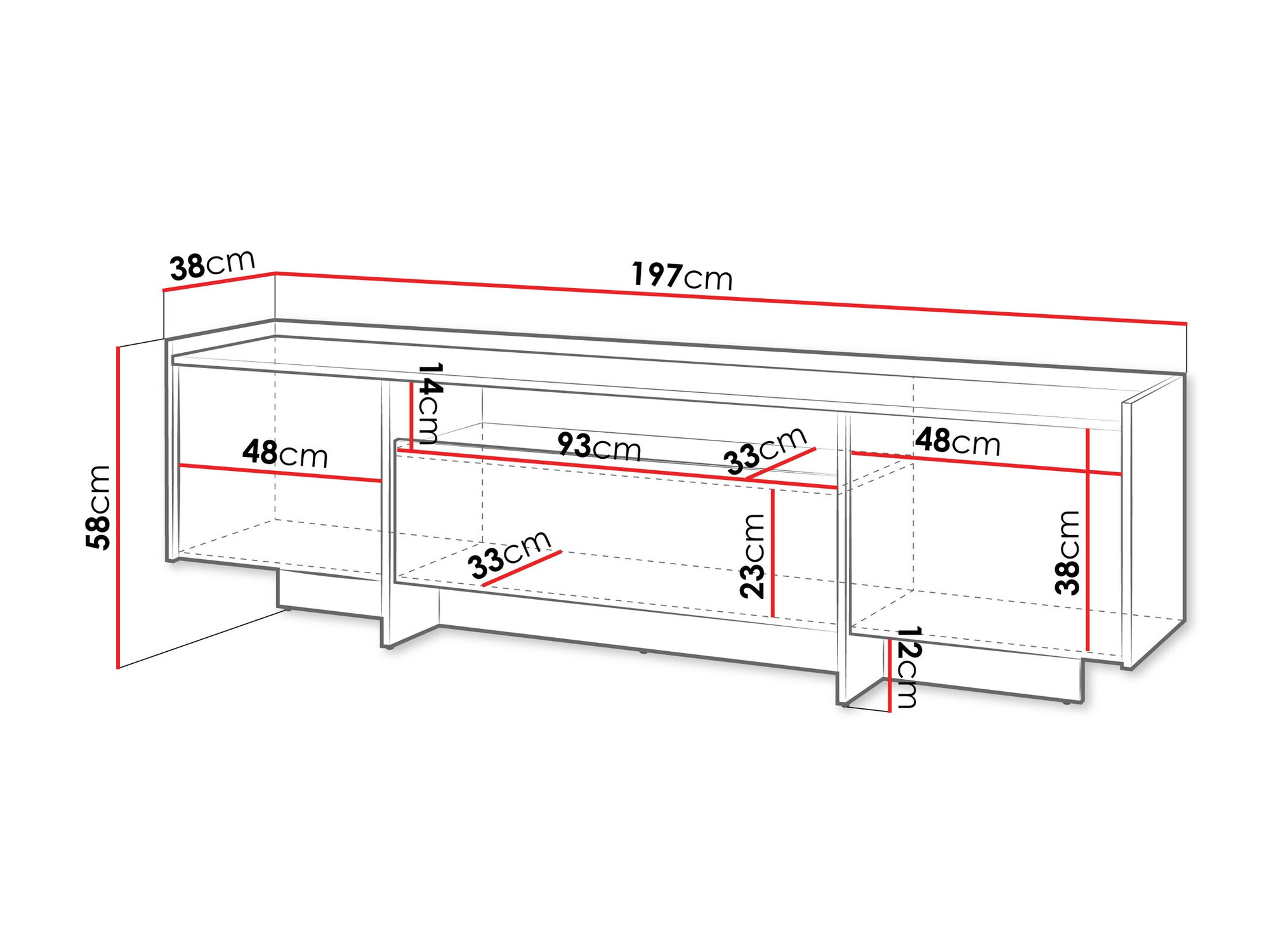 Έπιπλο τηλεόρασης Filus (Σκούρα δρυς)