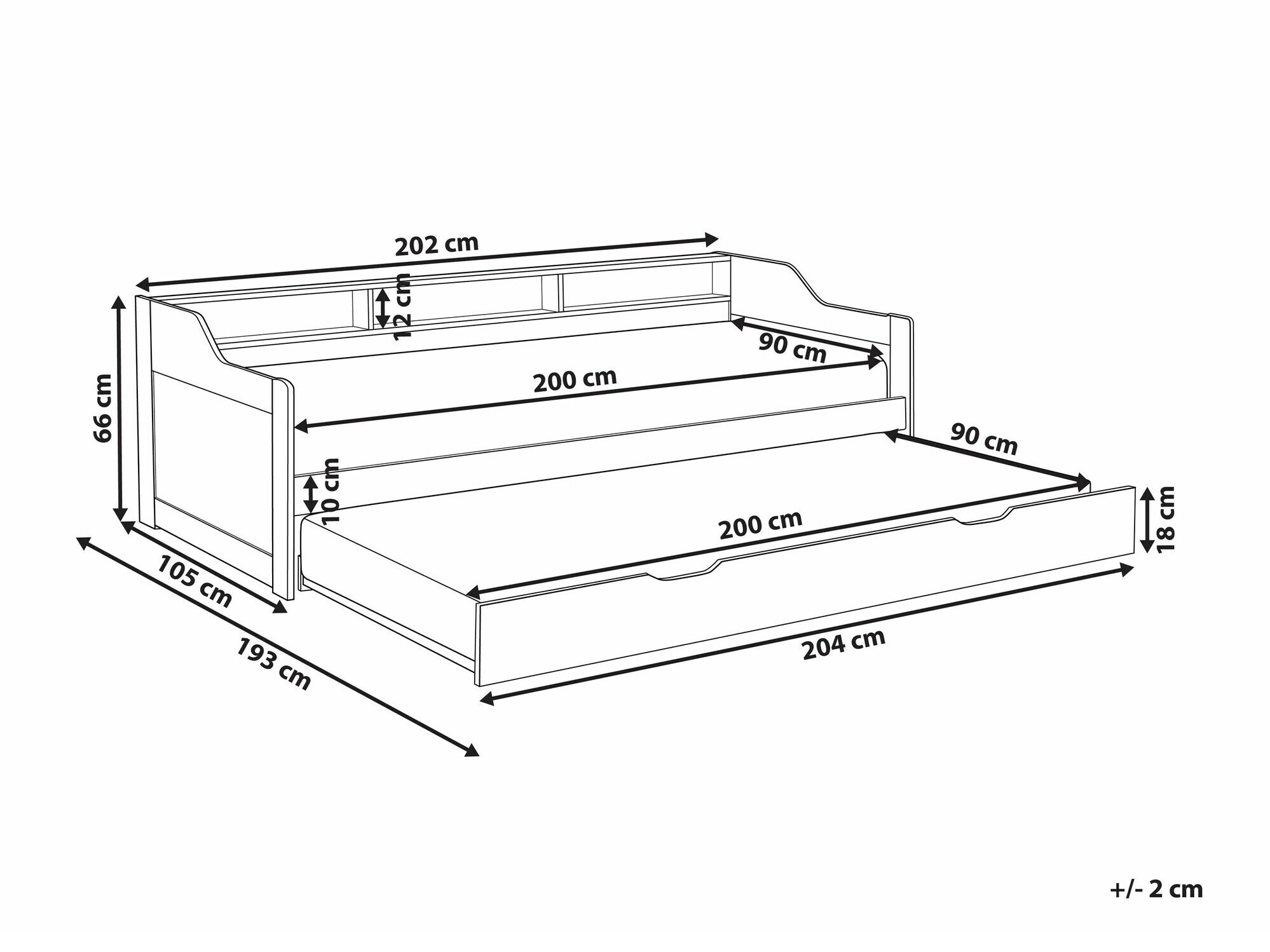 Κρεβάτι Berwyn 2289 (Άσπρο + Ροζ)