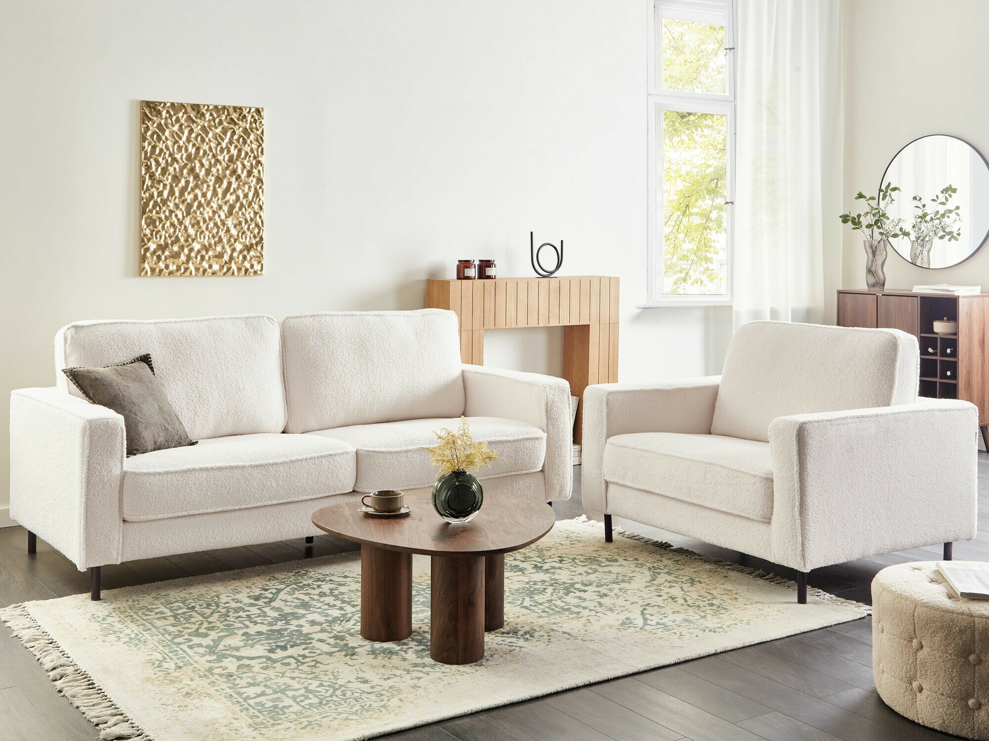 Σετ ταπετσαρισμένων επίπλων Berwyn 768 (Εκρού λευκό)