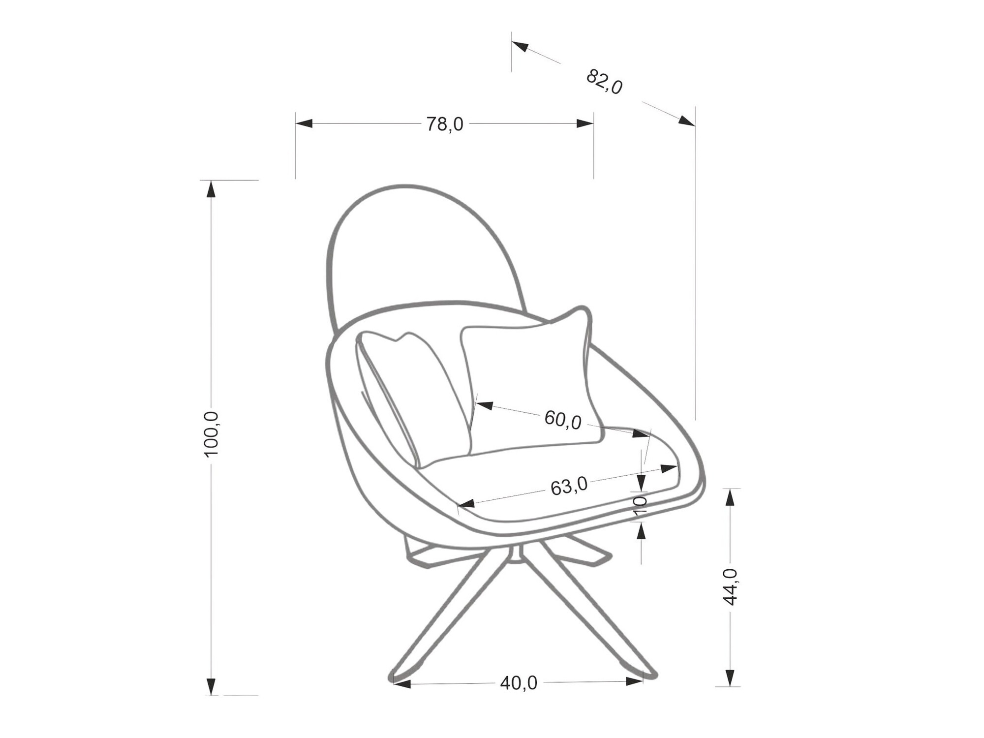 Armchair Houston 1962 (Cream)