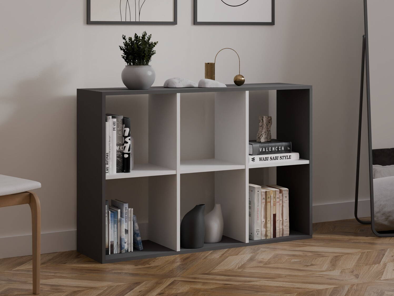 Βιβλιοθήκη Mandeville 287 (Άσπρο + Ανθρακί)