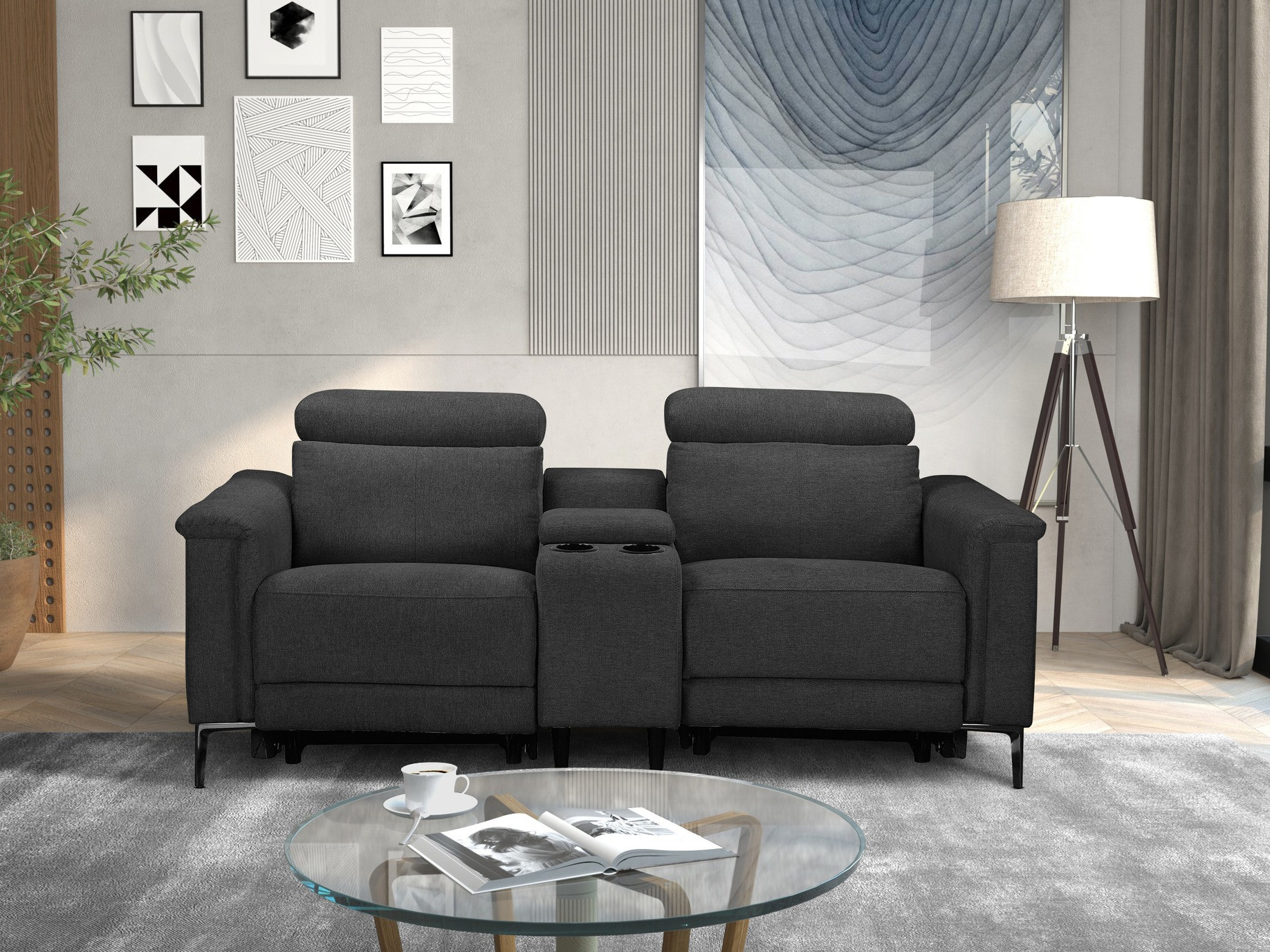 Καναπές Denton 1467 (Ανθρακί)