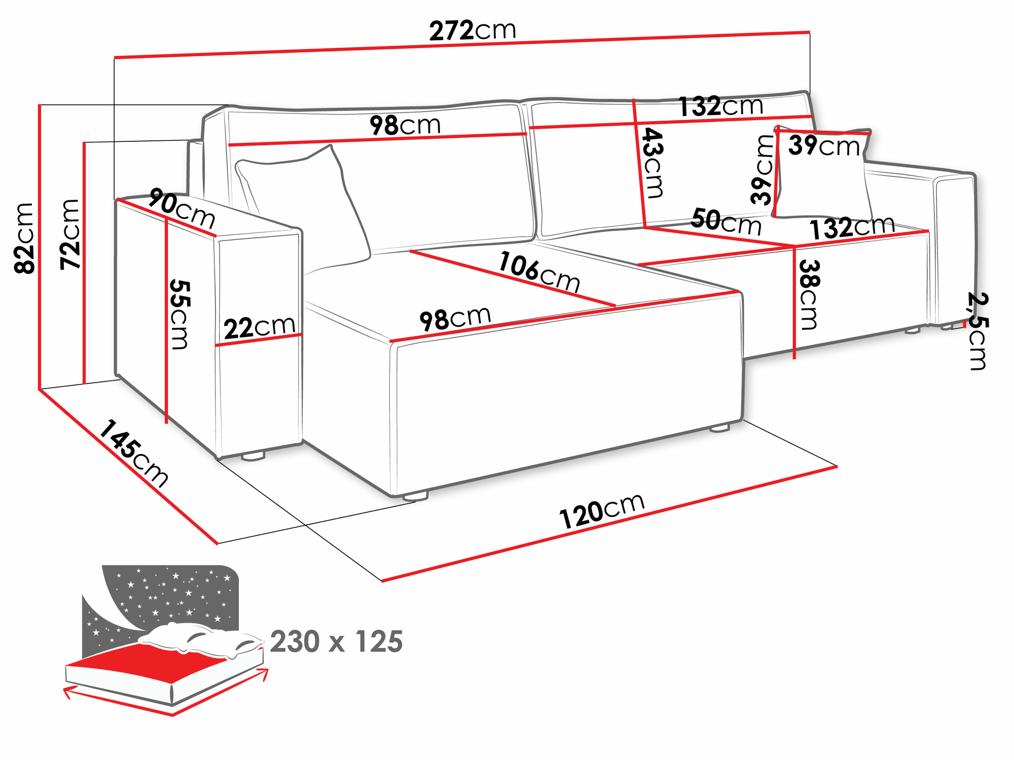 Corner sofa Vespes II (Poso 02)