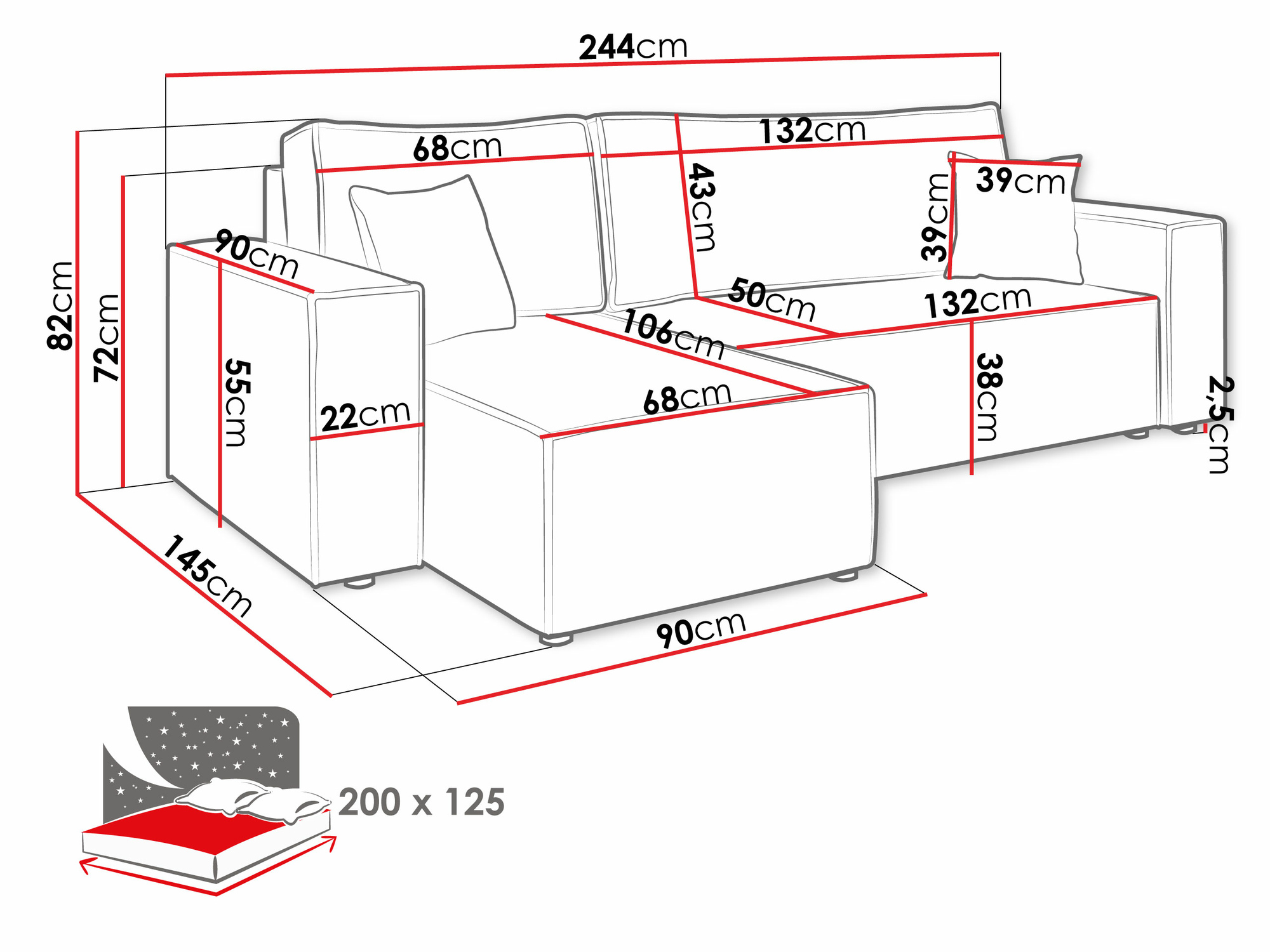 Corner sofa Vespes (Poso 02)