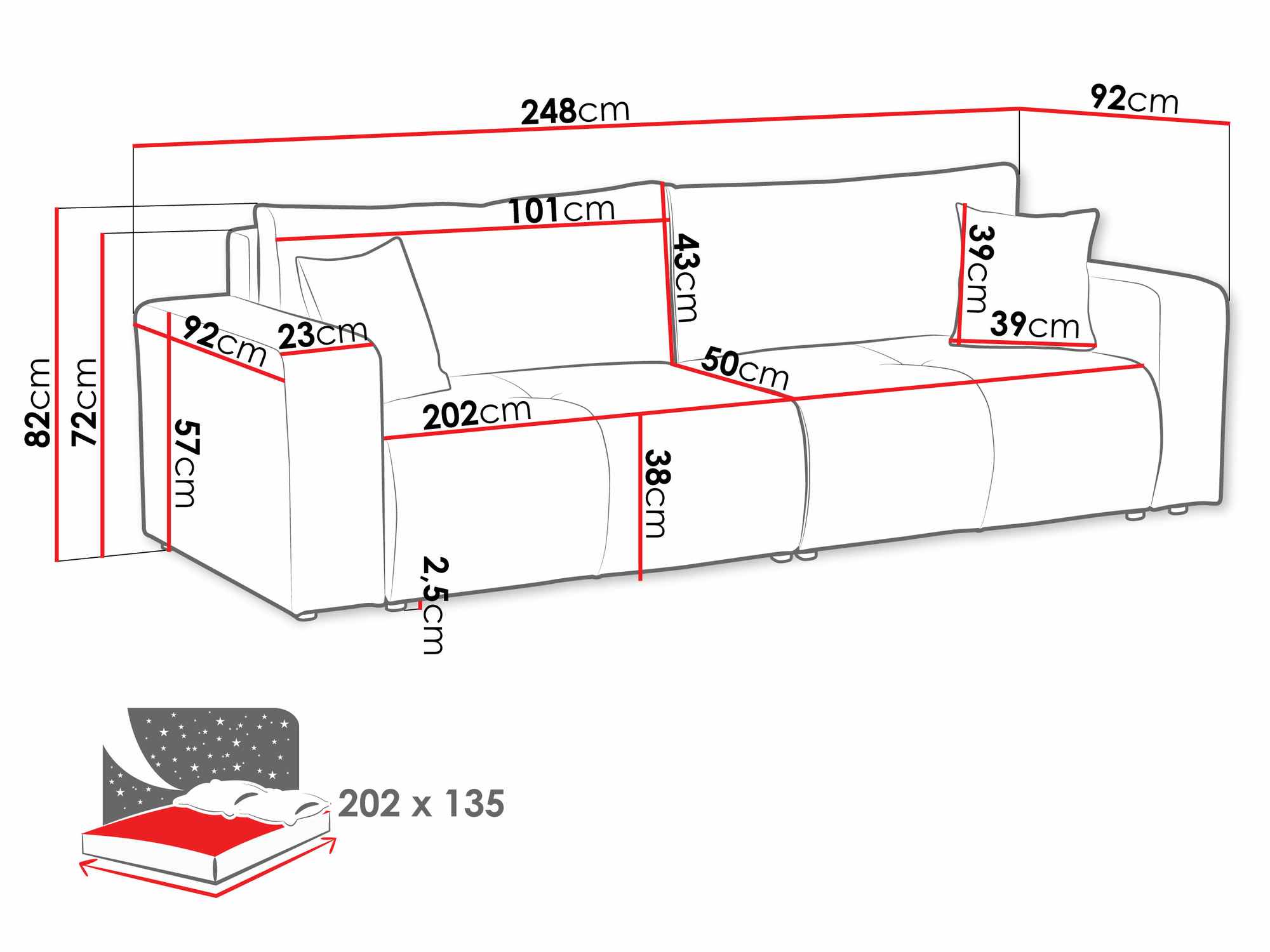 Καναπές-κρεβάτι Comfivo Laurus (Velo 623)