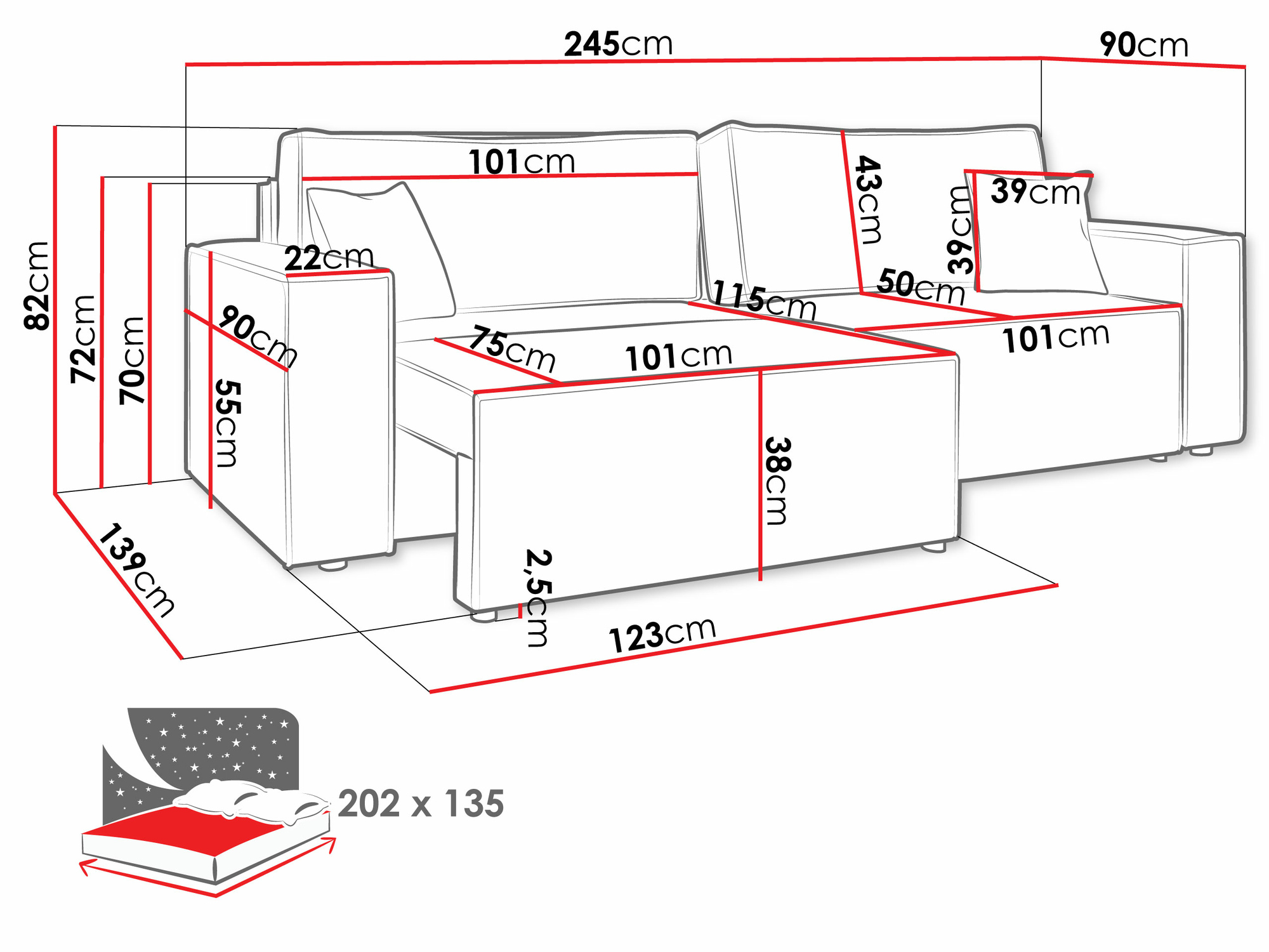Καναπές-κρεβάτι Vespes I (Poso 02)