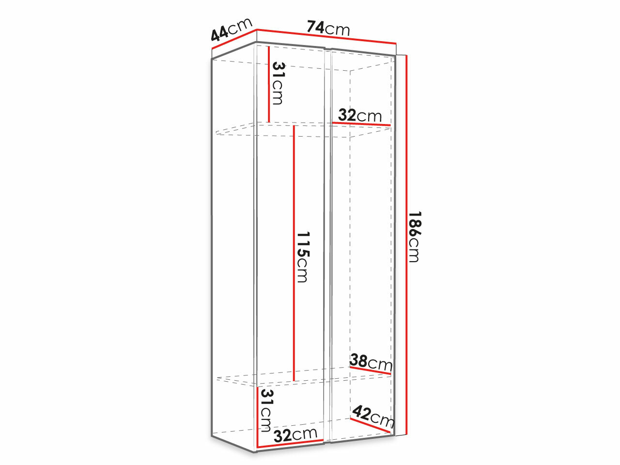 Ντουλάπα Pinis I (Artisan βελανιδιά + Μαύρο)