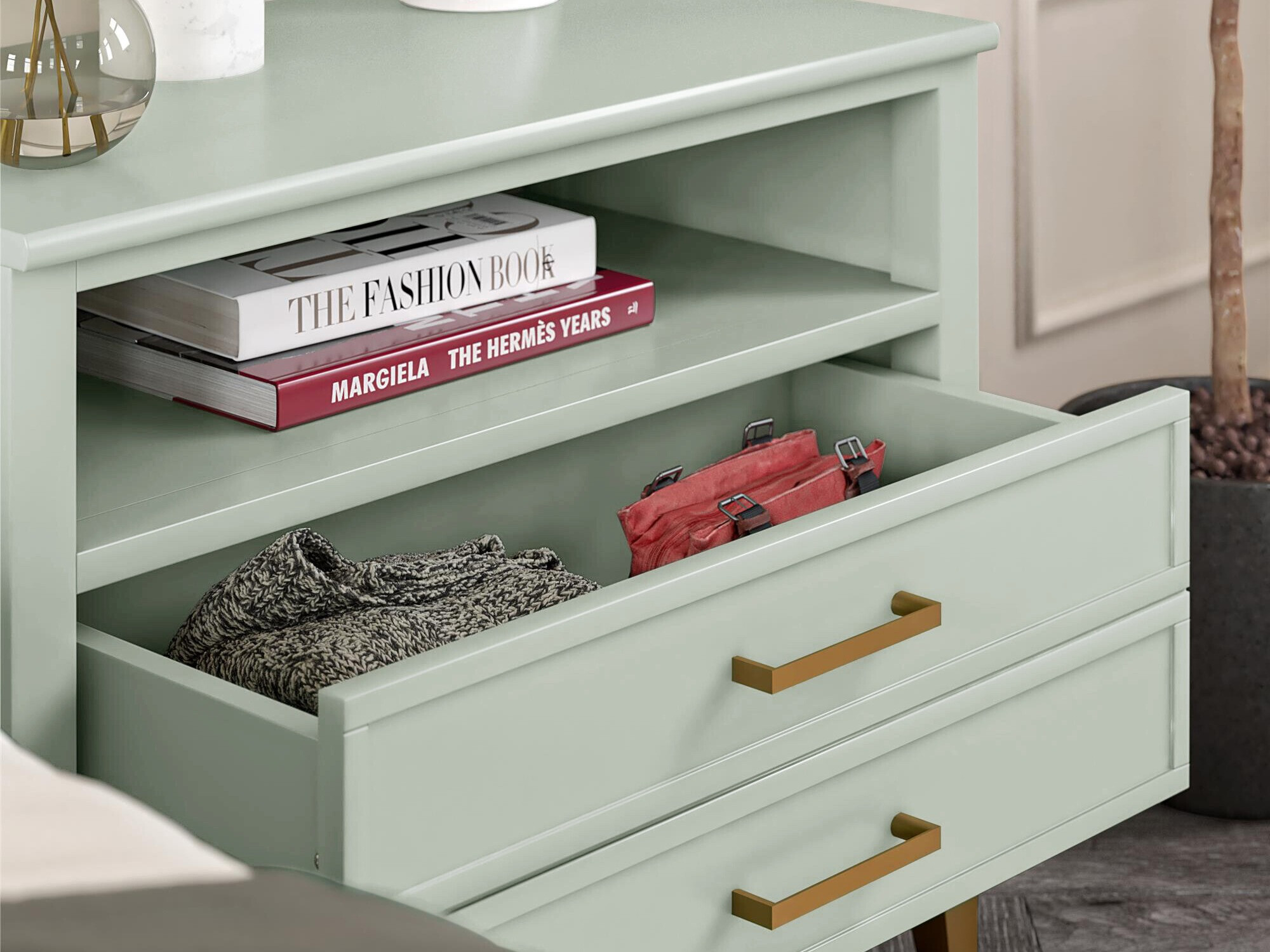 Bedside table Belromu 107 (Green)