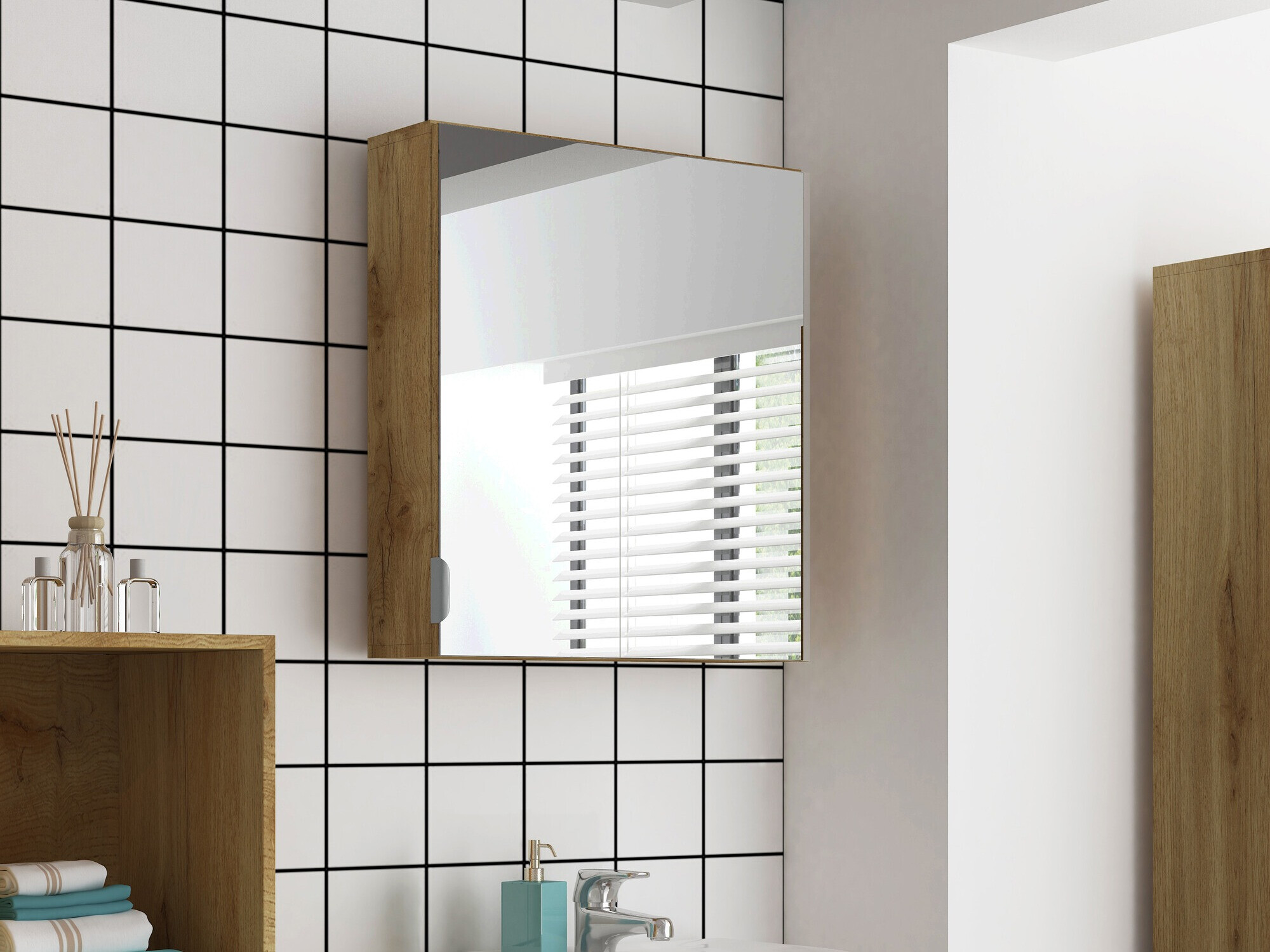 Ντουλάπι μπάνιου με καθρέφτη Denton 1470