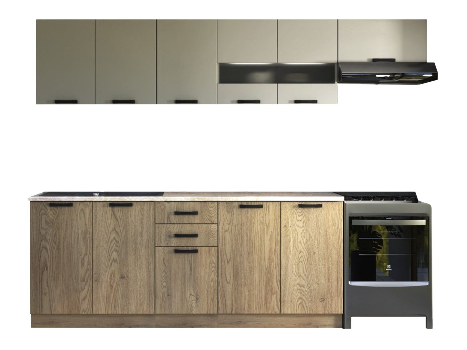 Kitchen set Houston 1182 (Cashmere + Oak)