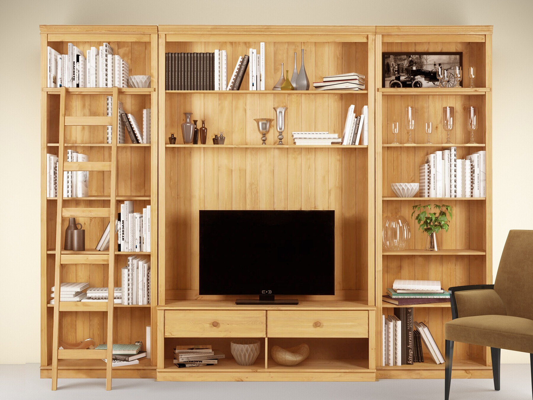 Σετ επίπλων σαλονιού Saltoro 108 (Ανοιχτό καφέ)