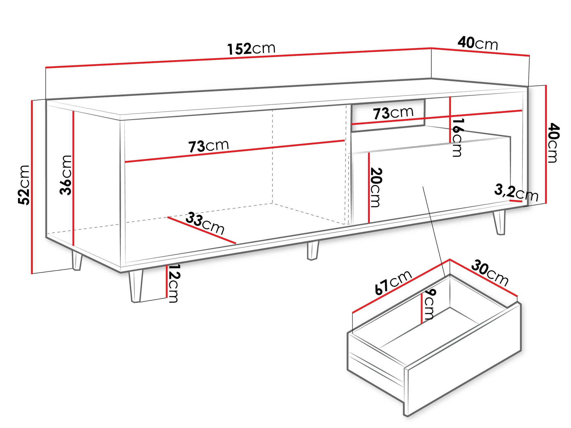 Έπιπλο τηλεόρασης Comfivo Romtori