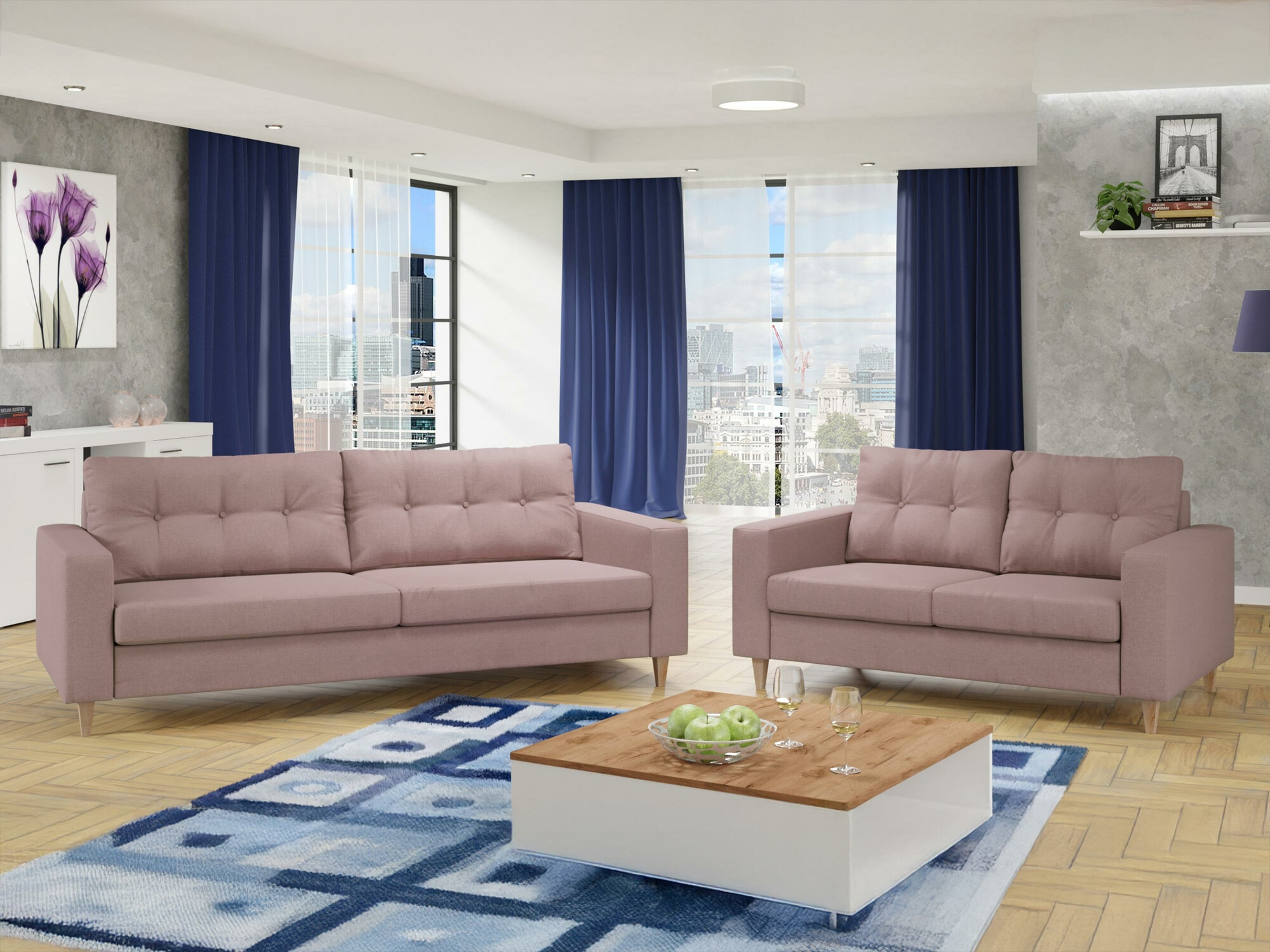 Σετ ταπετσαρισμένων επίπλων Temple 112