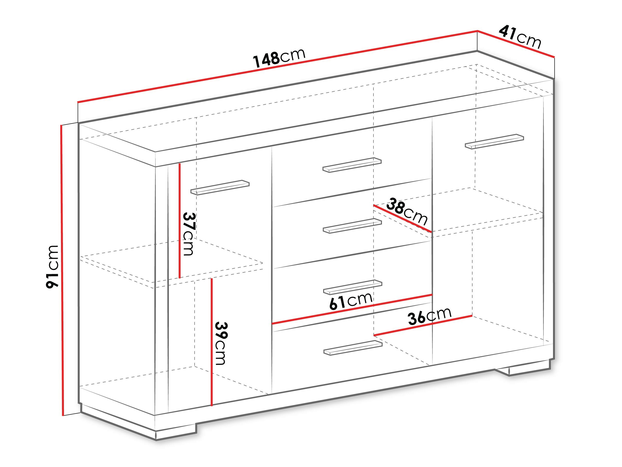 Chest of drawers Fiomeri 101 (Santana oak)