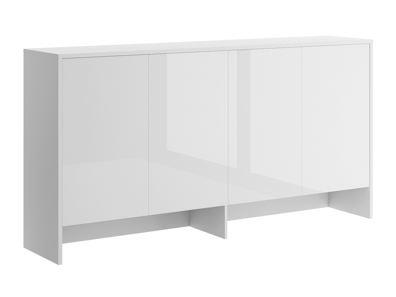 Μπουφέ Concept Pro Lenart V (Άσπρο + Γυαλιστερό λευκό)