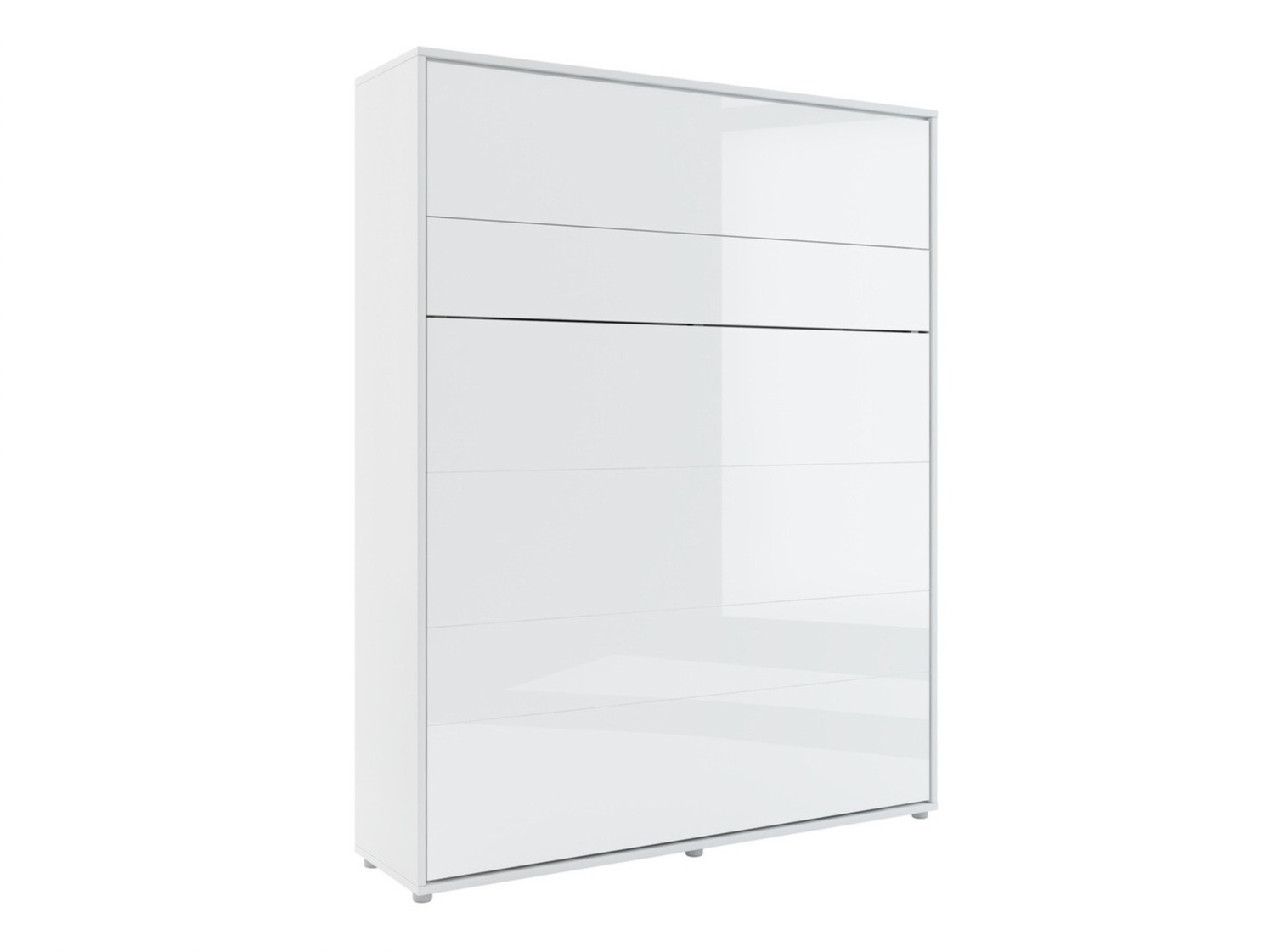 Κρεβάτι τοίχου Concept Pro Lenart Levfere 138 (Γυαλιστερό λευκό + Γκρι)