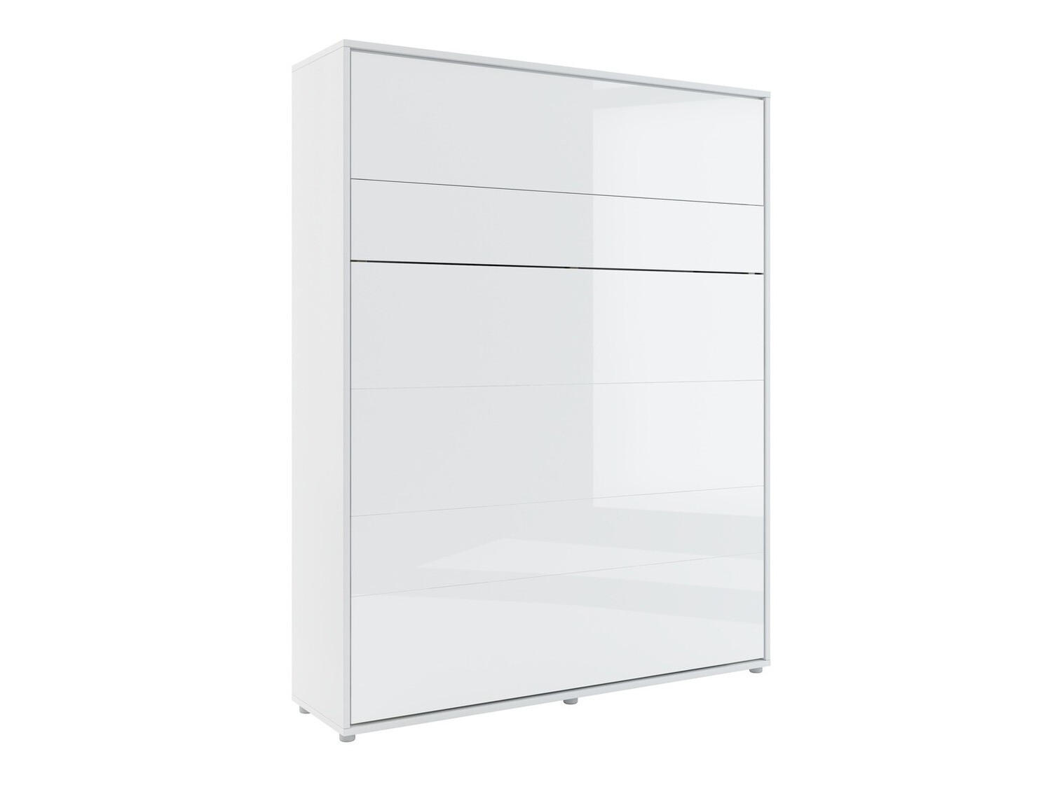 Κρεβάτι τοίχου Concept Pro Lenart VII (Γυαλιστερό λευκό + Γκρι)