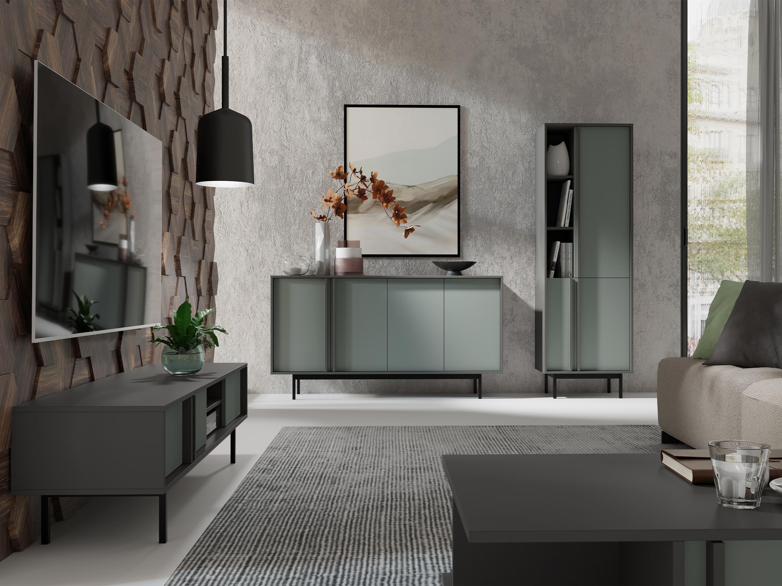 Living room set Levali 115 (Dusty green)