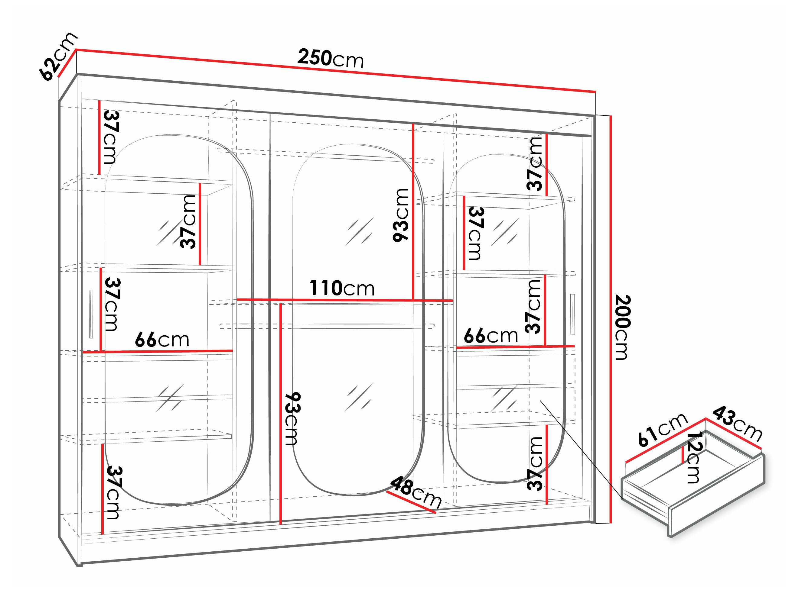 Ντουλάπα Hartford 522 (Κασμίρι)