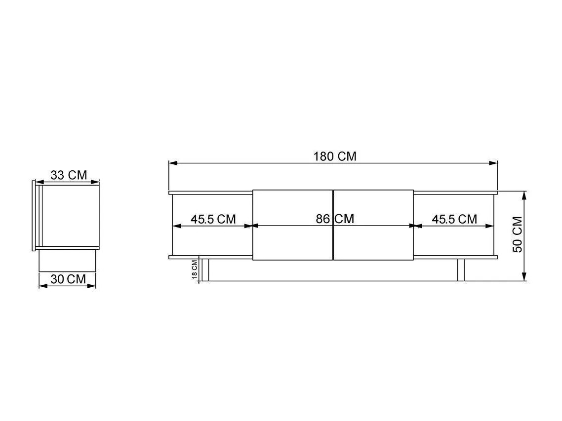 TV stand Kailua 2513 (Beige + Walnut)