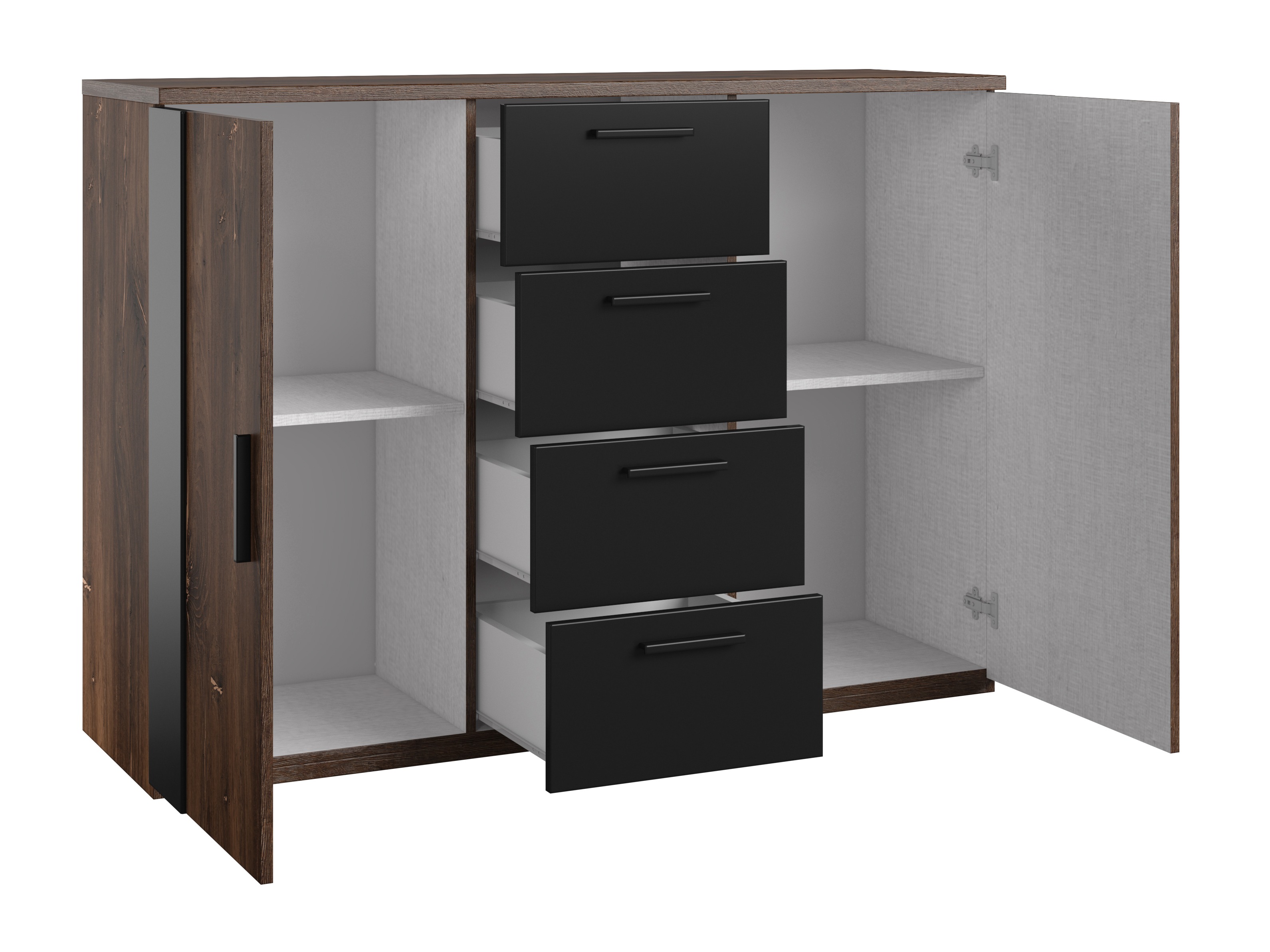 Chest of drawers Felelie 102 (Tamus Flagstaf oak + Copper)