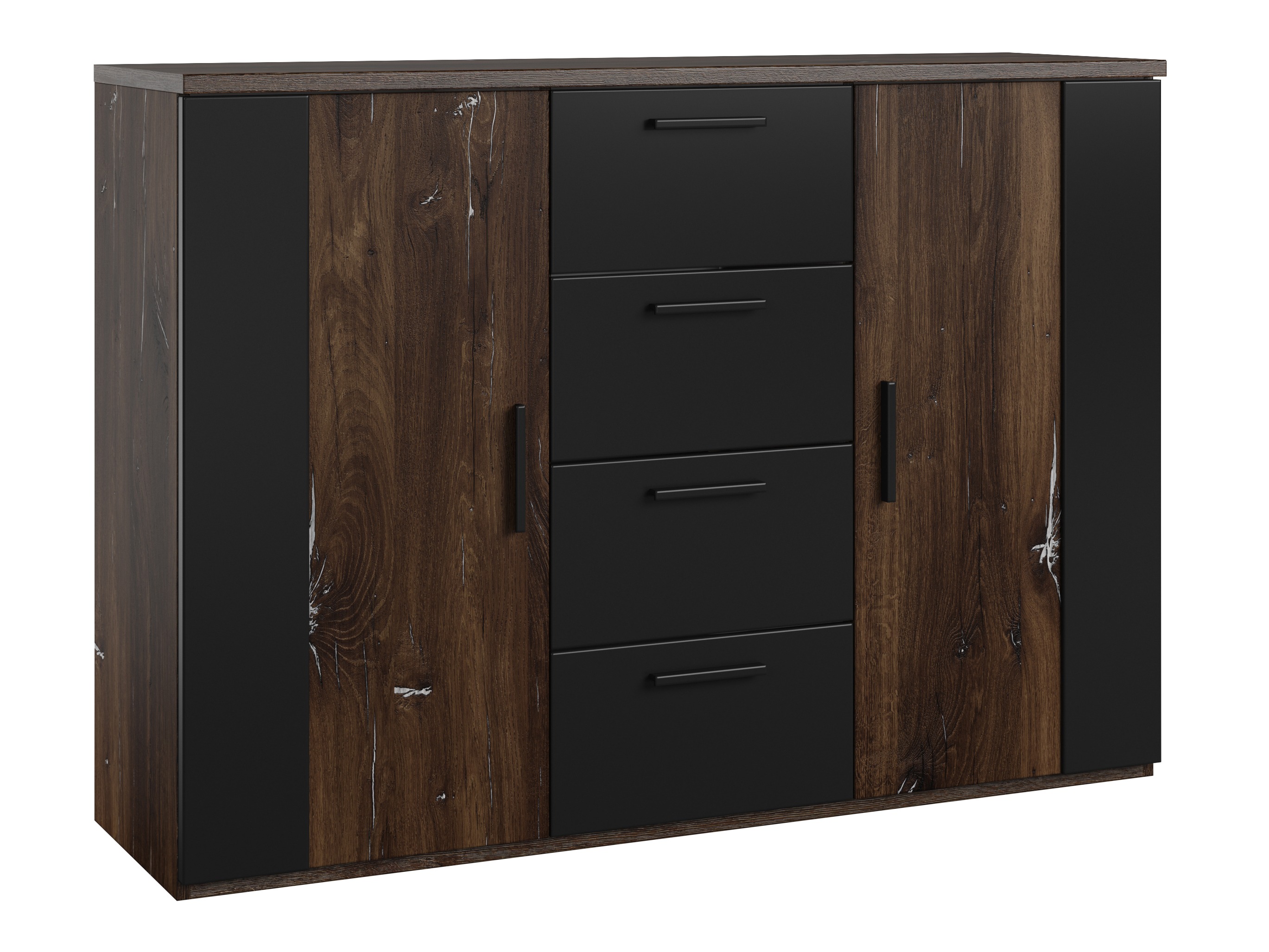 Chest of drawers Felelie 102 (Tamus Flagstaf oak + Silver)