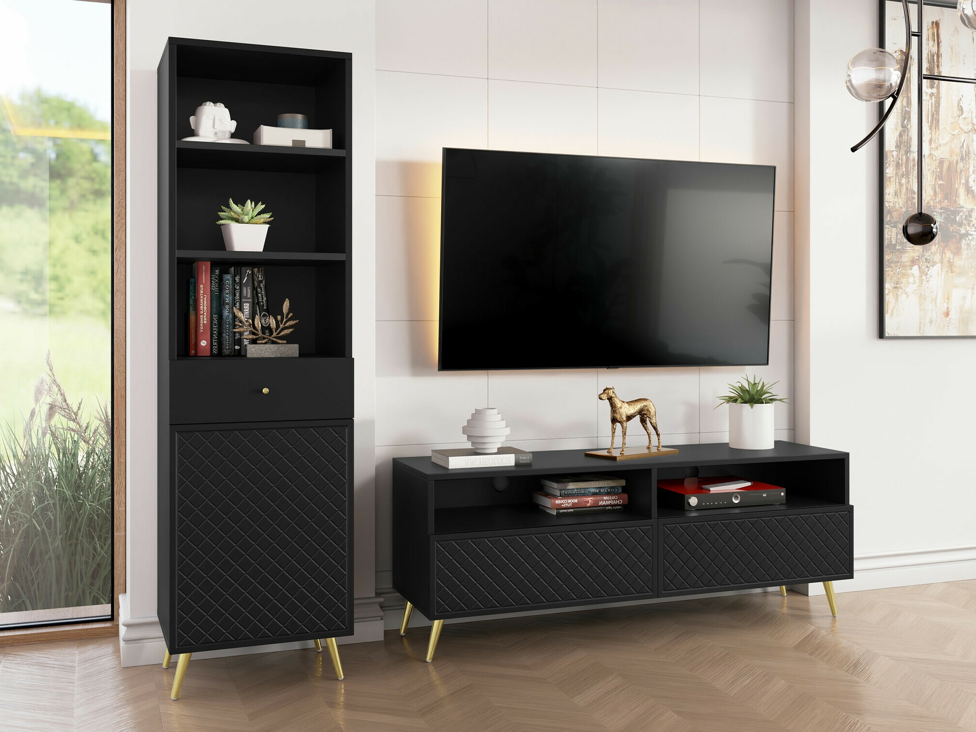 Σετ επίπλων Comfivo Nuromo 110 (Μαύρο)