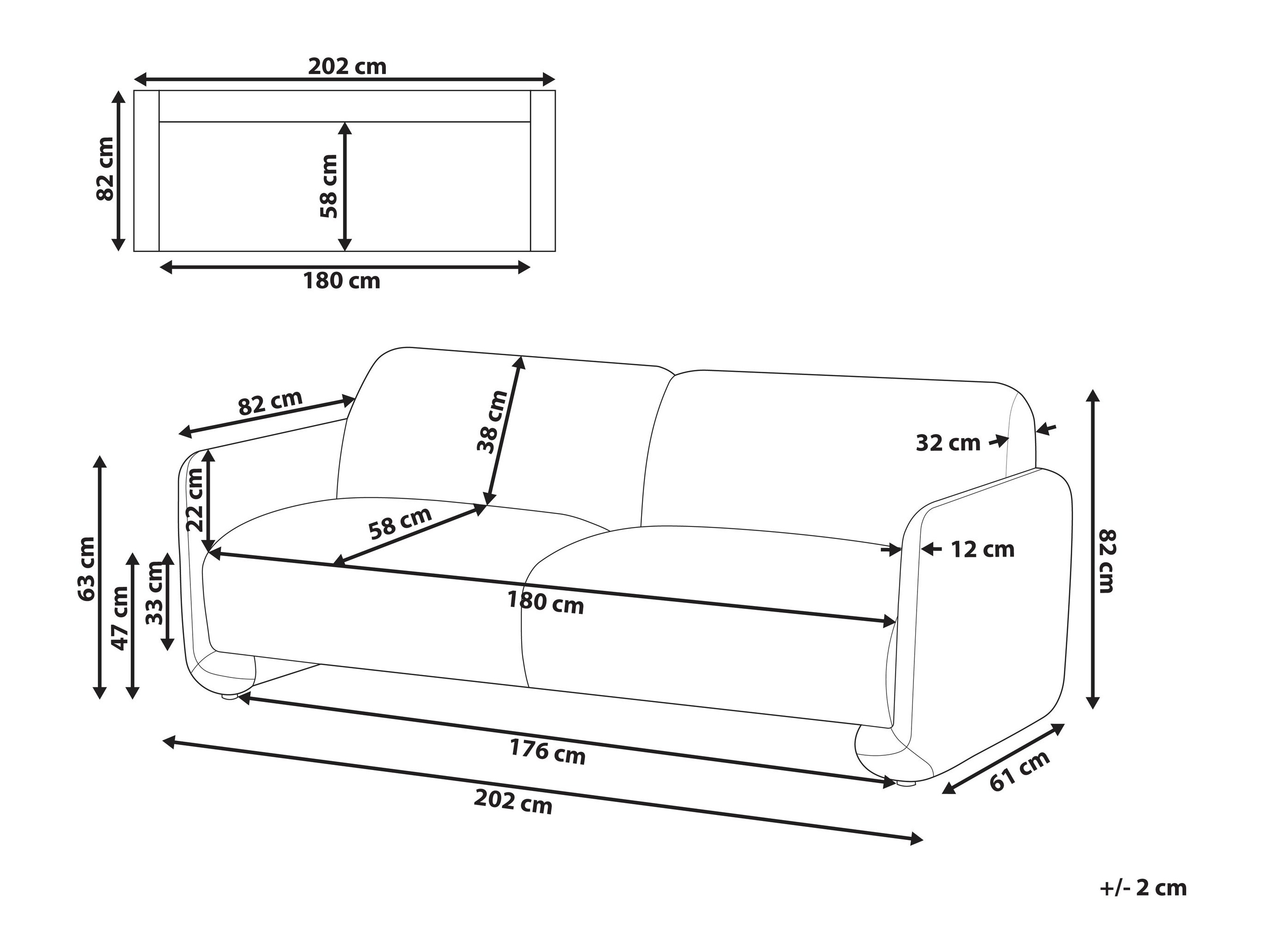 Καναπές Berwyn 2702 (Γκρι)