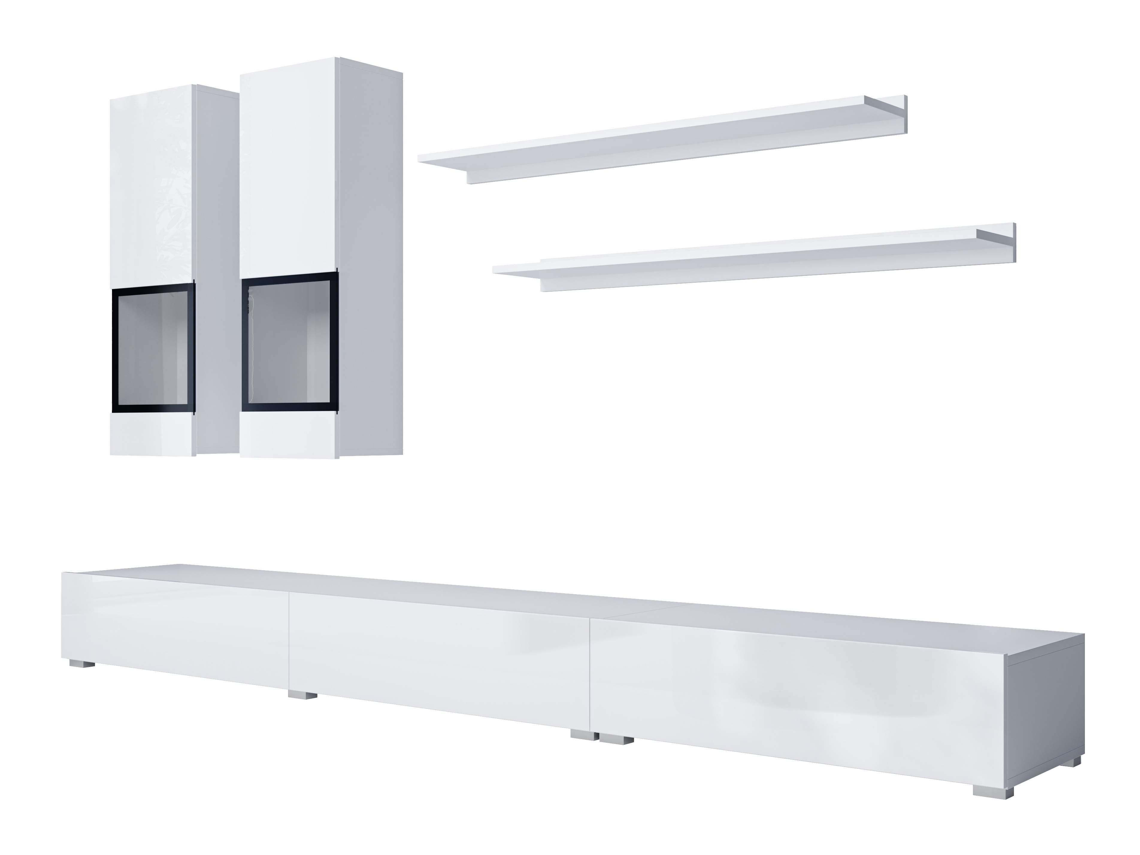 Living room set Serodeu 100 (White + Glossy white)