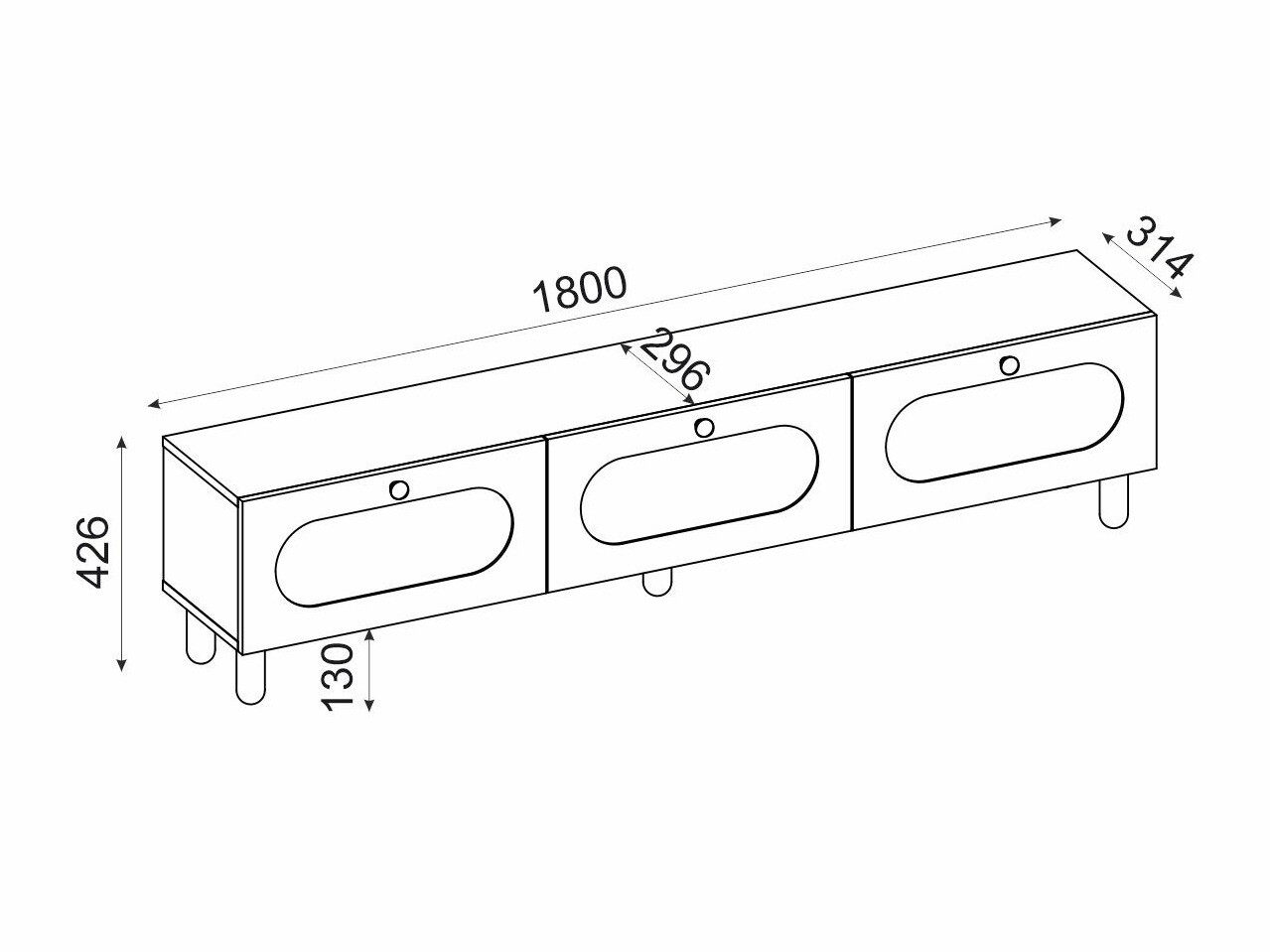 Έπιπλο τηλεόρασης Kailua 2553 (Δρυς)