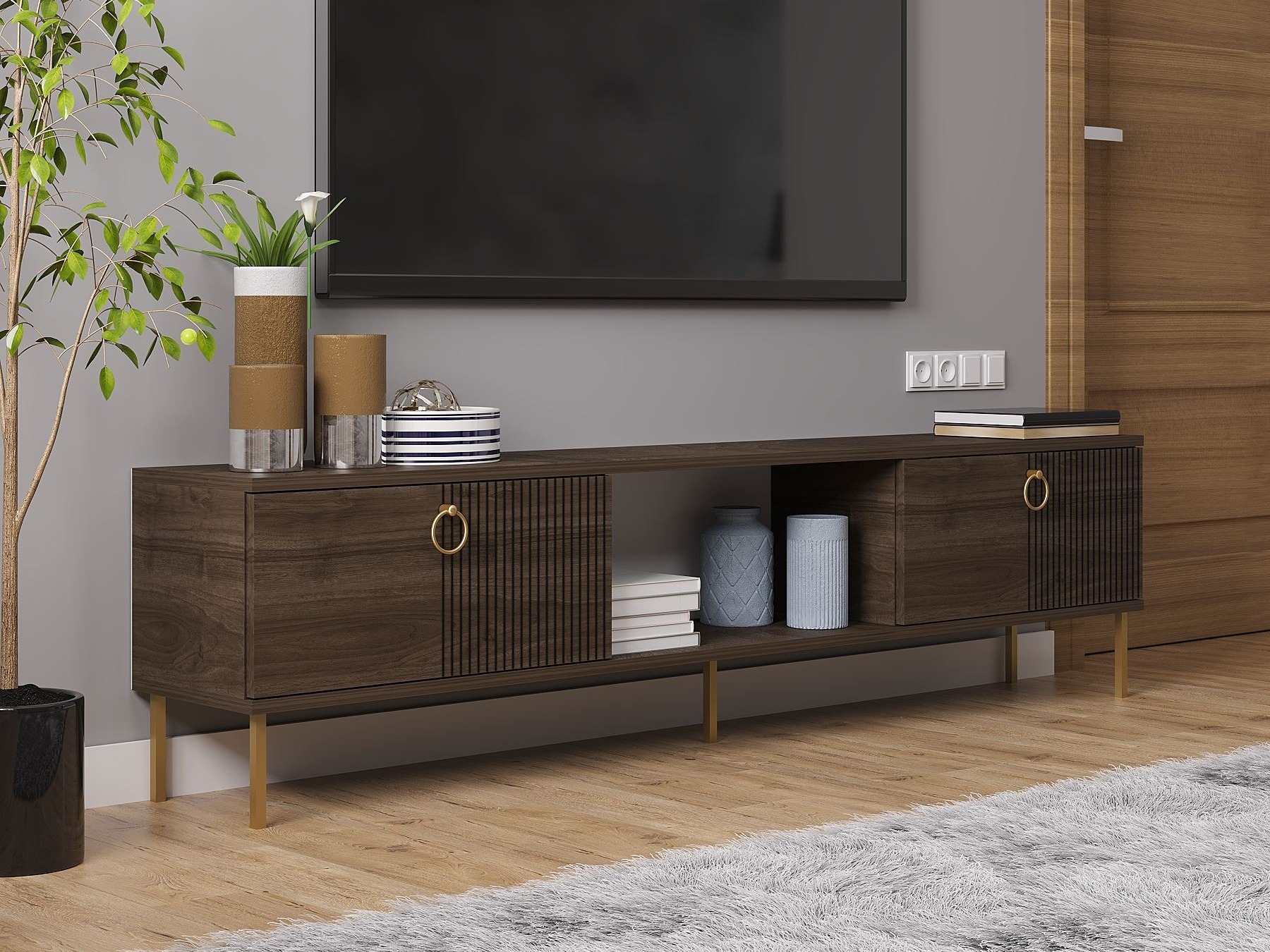 TV stand Kailua 2556 (Walnut)