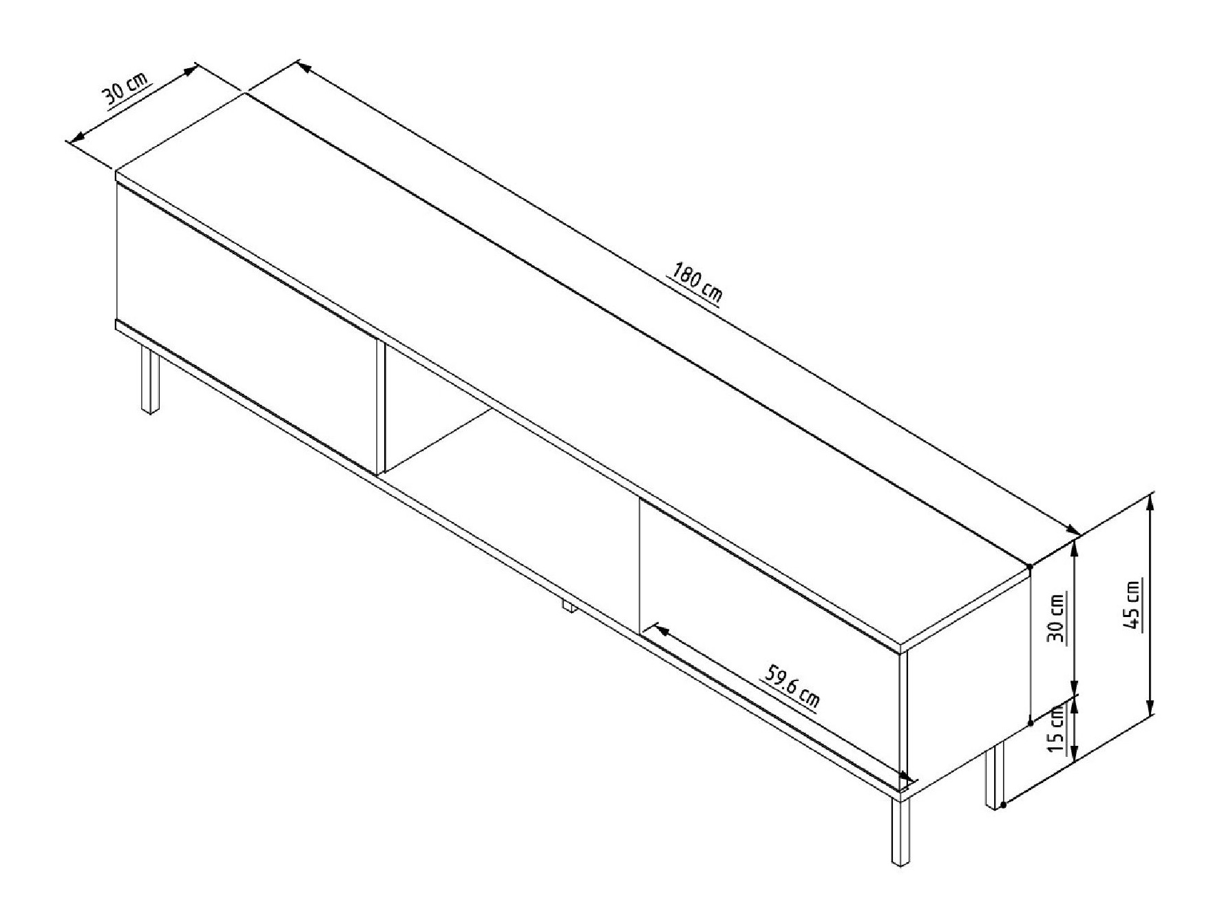 TV stand Kailua 2556 (Walnut)