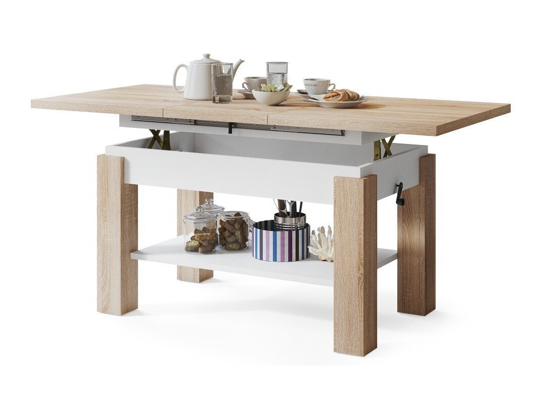 Coffee table transformer Glendale 100 (Sonoma oak + White)