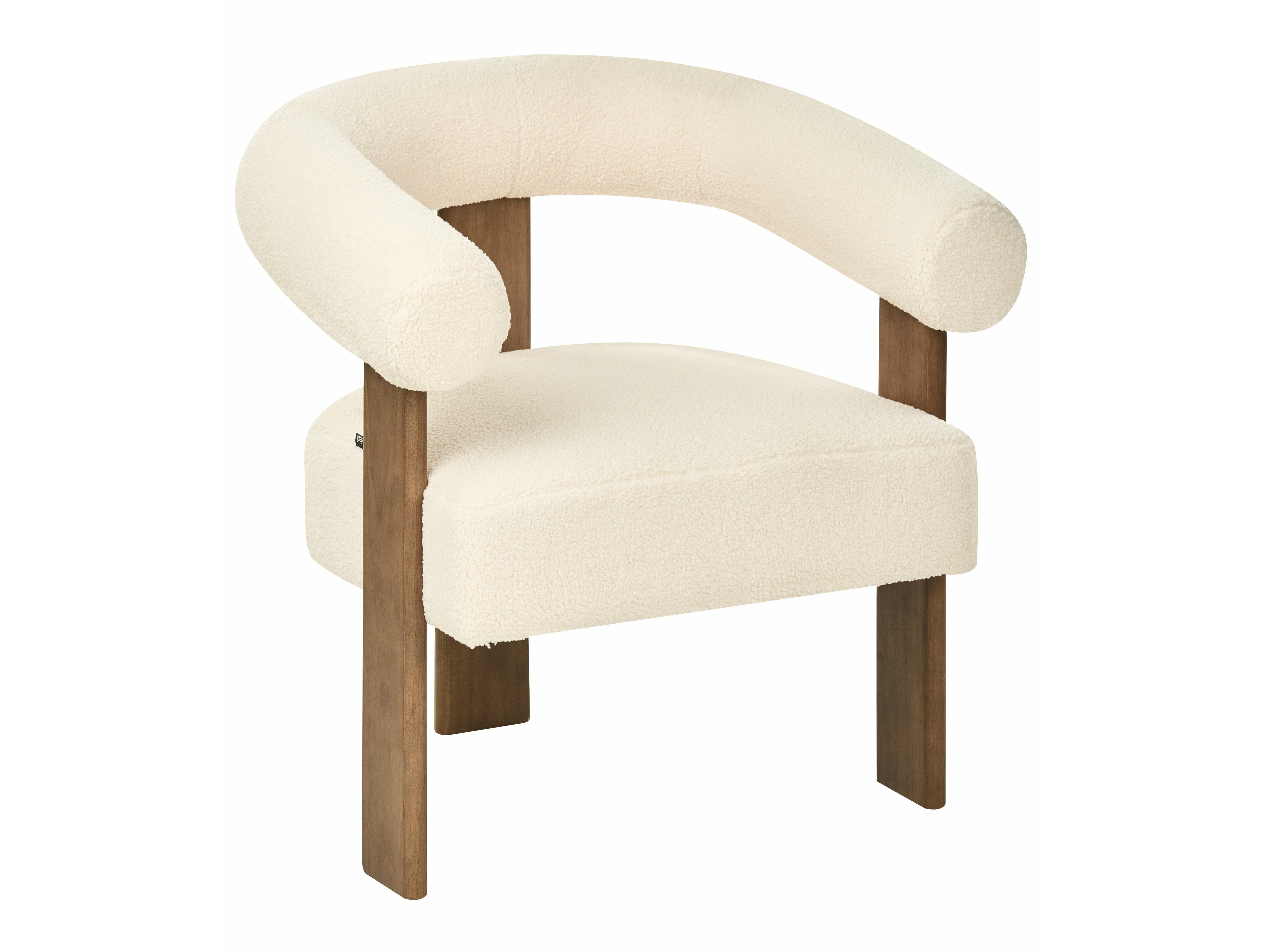 Πολυθρόνα Berwyn 2708 (Άσπρο + Σκούρο ξύλο)