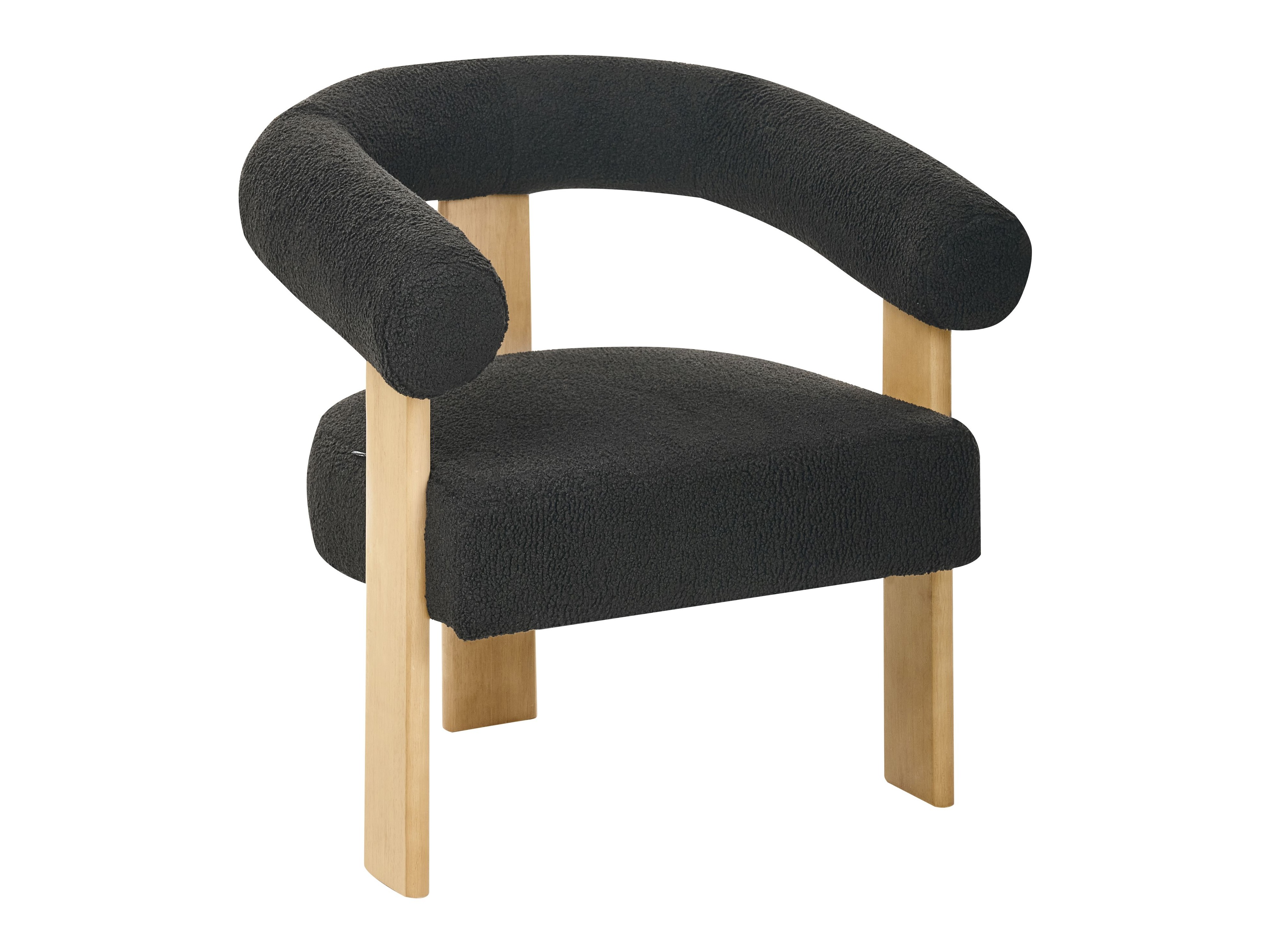 Πολυθρόνα Berwyn 2708 (Μαύρο + Ανοιχτό χρώμα ξύλου)