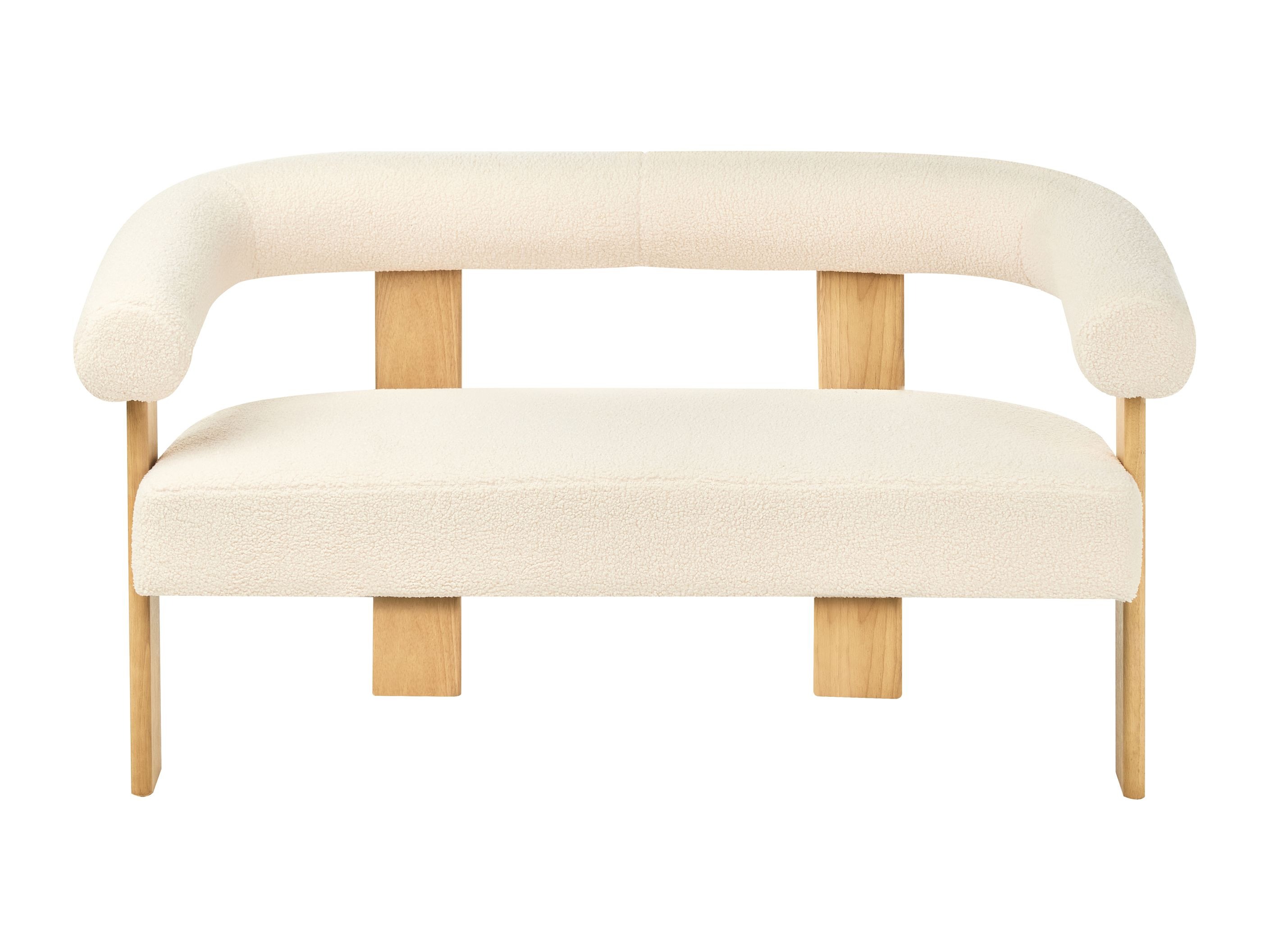 Σετ ταπετσαρισμένων επίπλων Berwyn 2710 (Άσπρο + Ανοιχτό χρώμα ξύλου)