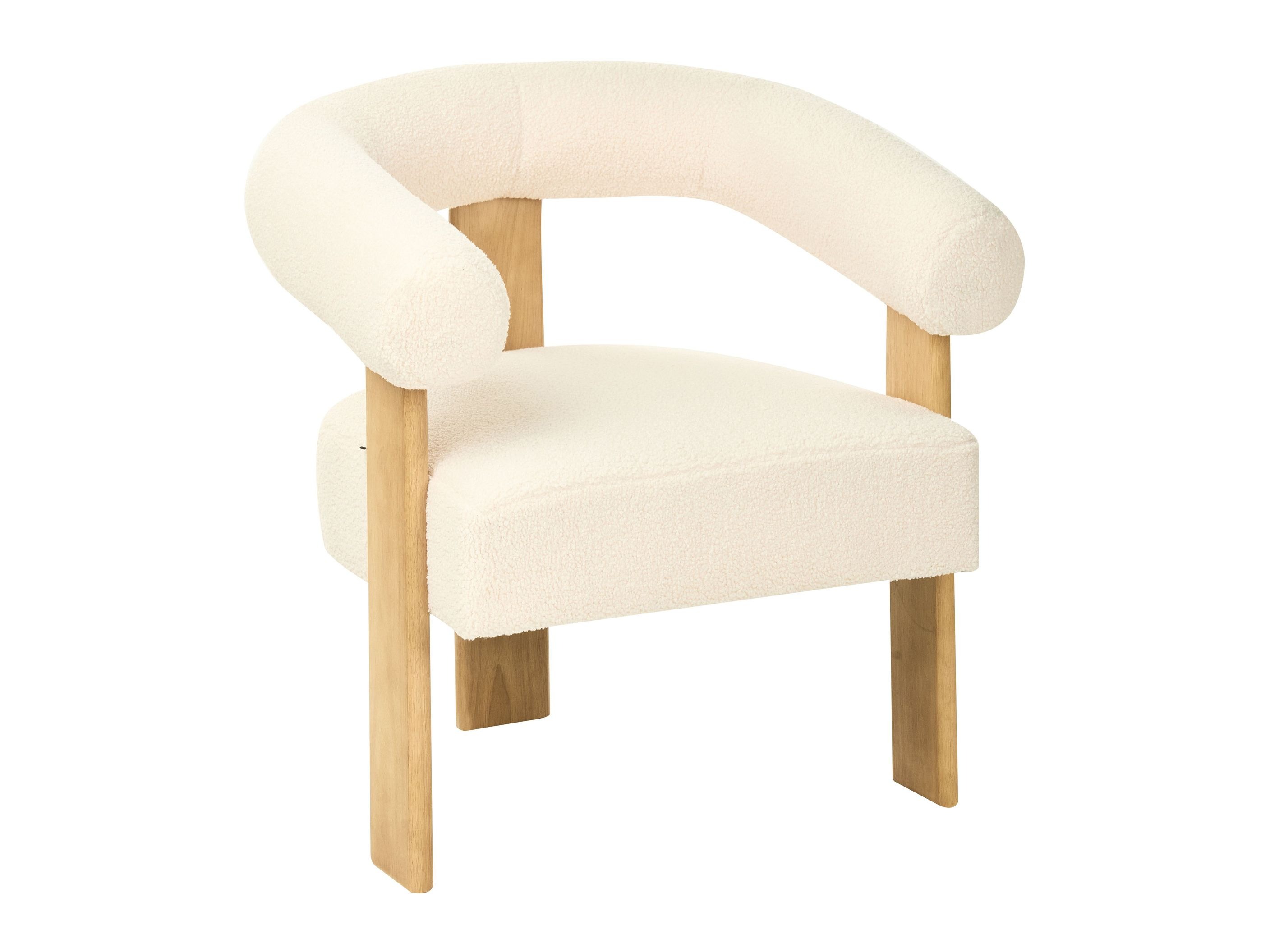 Σετ ταπετσαρισμένων επίπλων Berwyn 2710 (Άσπρο + Ανοιχτό χρώμα ξύλου)