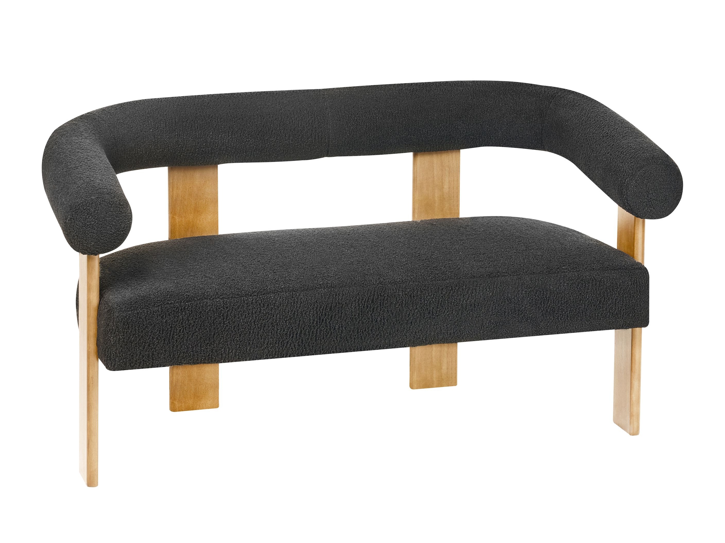 Σετ ταπετσαρισμένων επίπλων Berwyn 2710 (Μαύρο + Ανοιχτό χρώμα ξύλου)