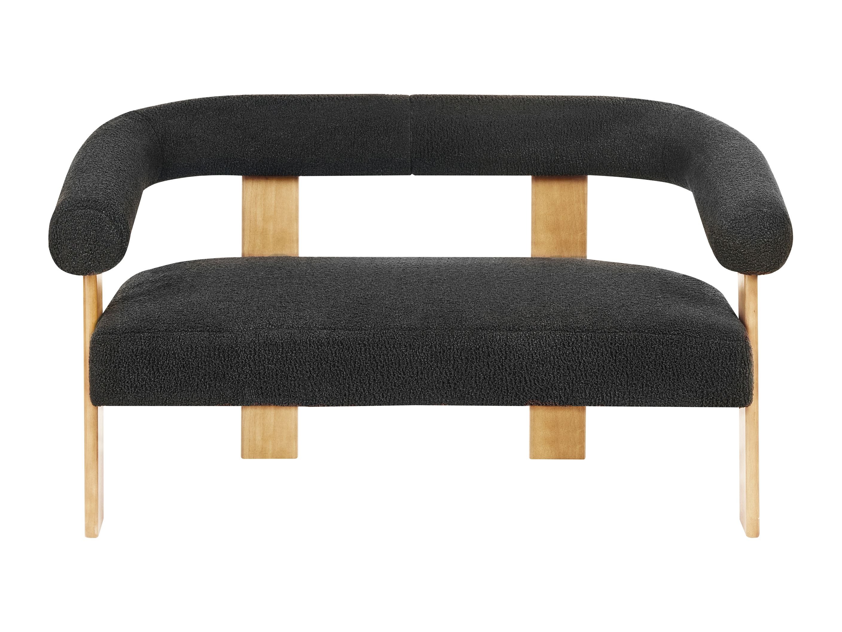 Σετ ταπετσαρισμένων επίπλων Berwyn 2710 (Μαύρο + Ανοιχτό χρώμα ξύλου)