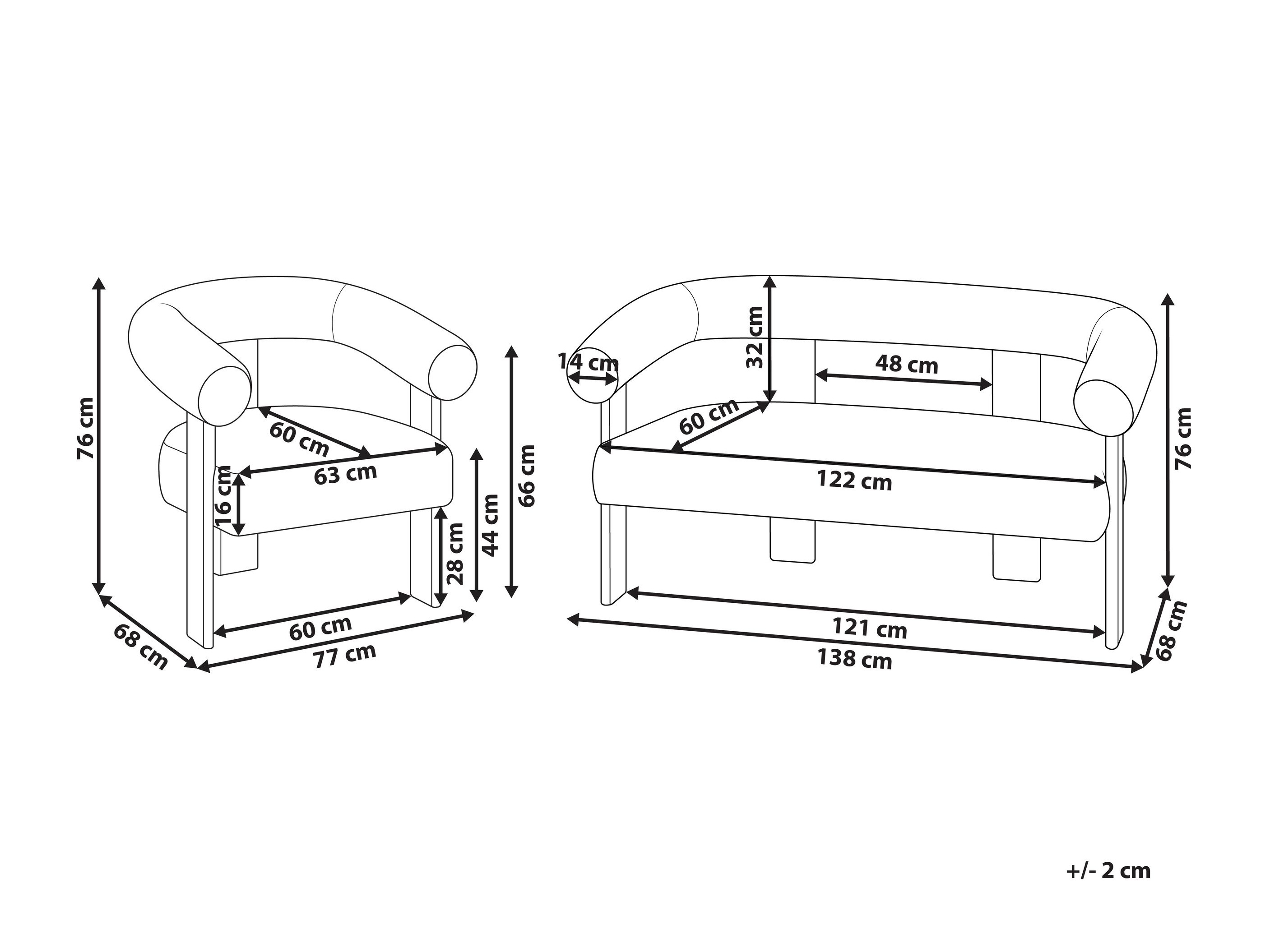 Σετ ταπετσαρισμένων επίπλων Berwyn 2710 (Μαύρο + Ανοιχτό χρώμα ξύλου)