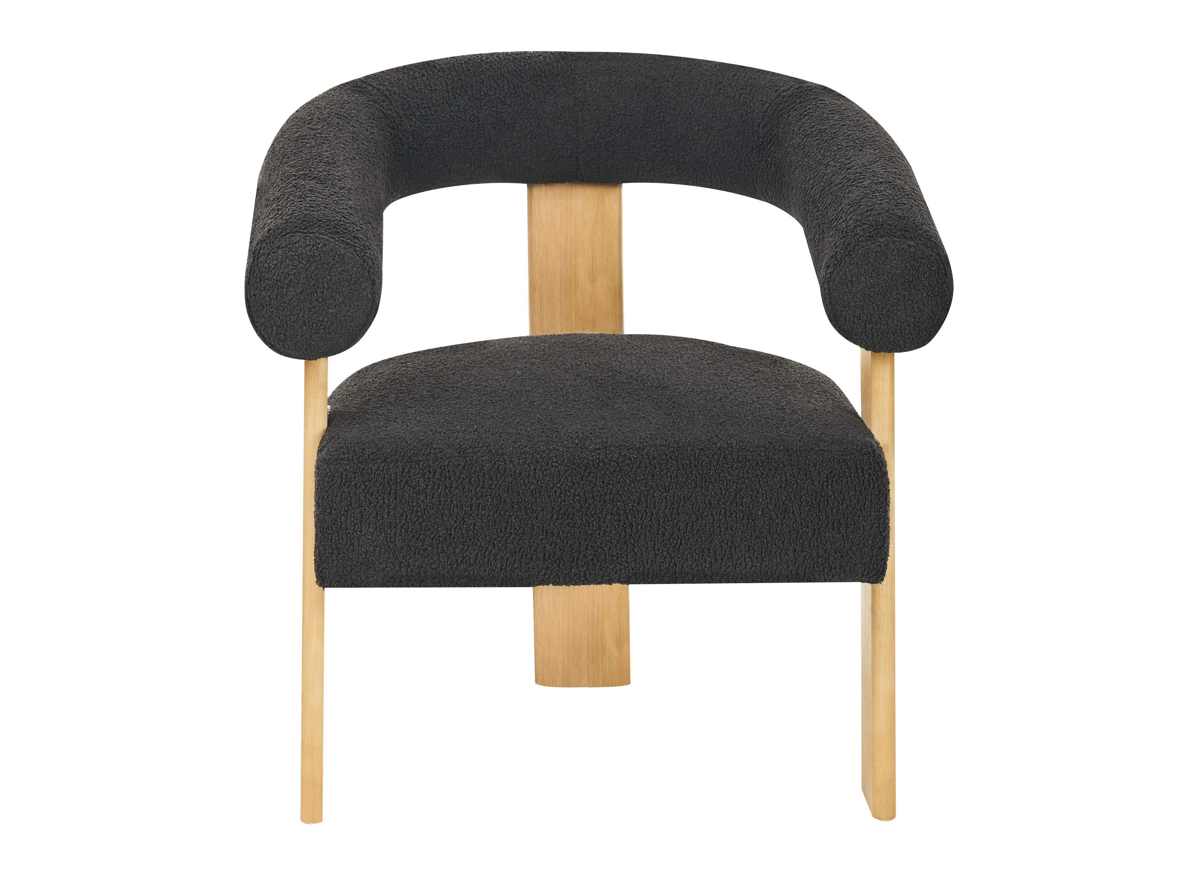 Σετ ταπετσαρισμένων επίπλων Berwyn 2710 (Μαύρο + Ανοιχτό χρώμα ξύλου)