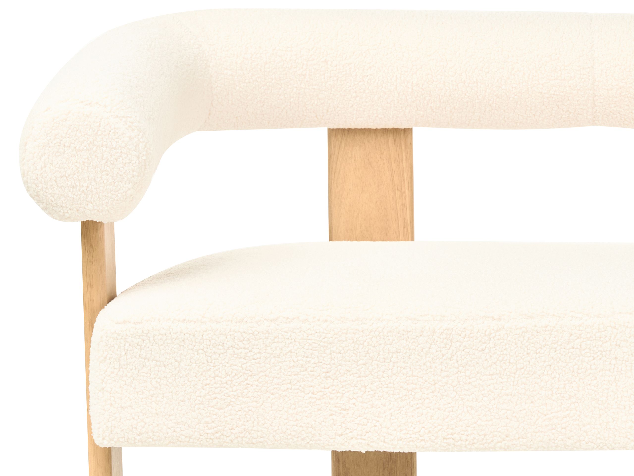 Ταμπουρέ Berwyn 2709 (Άσπρο + Ανοιχτό χρώμα ξύλου)