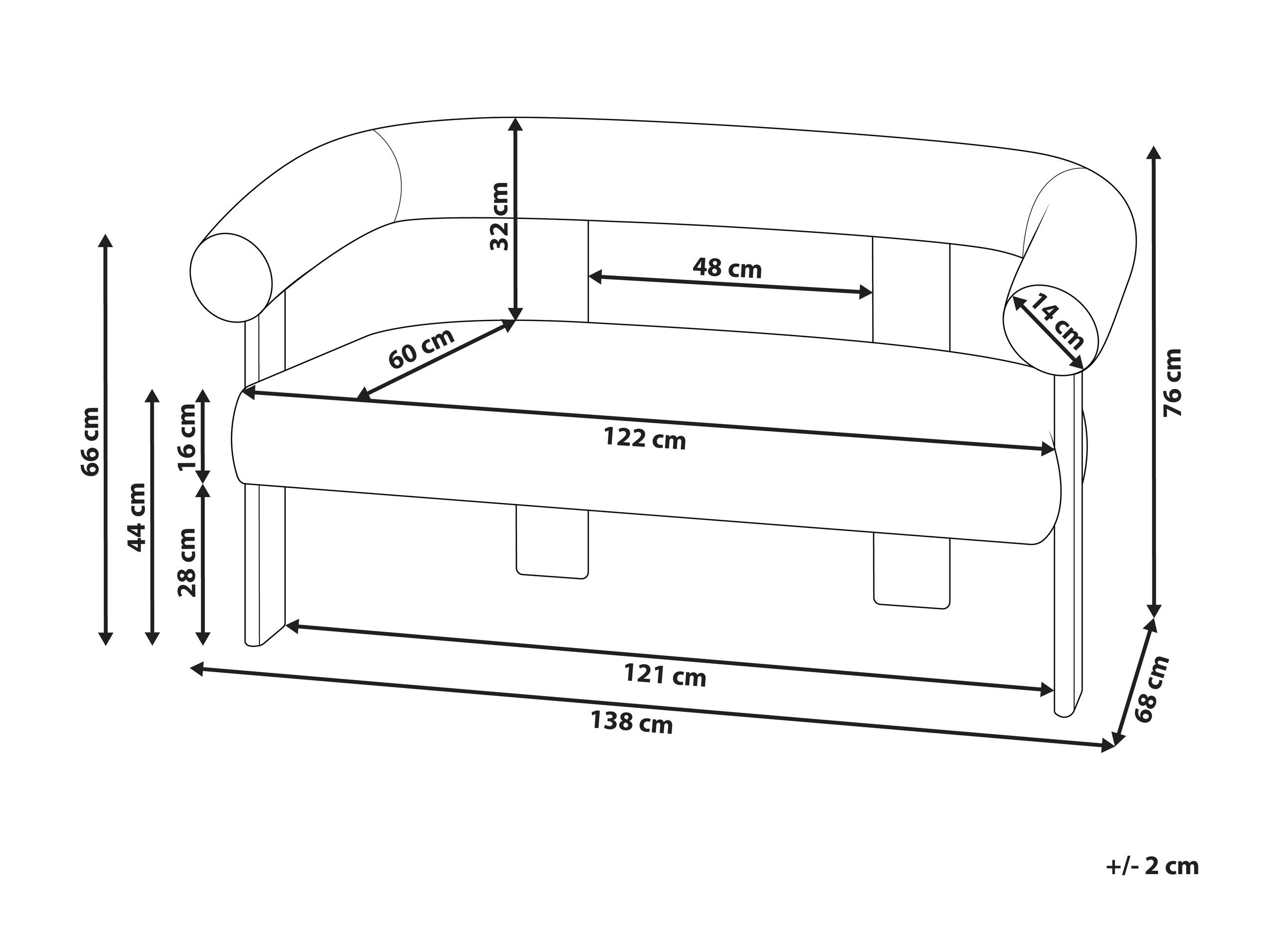 Ταμπουρέ Berwyn 2709 (Άσπρο + Ανοιχτό χρώμα ξύλου)