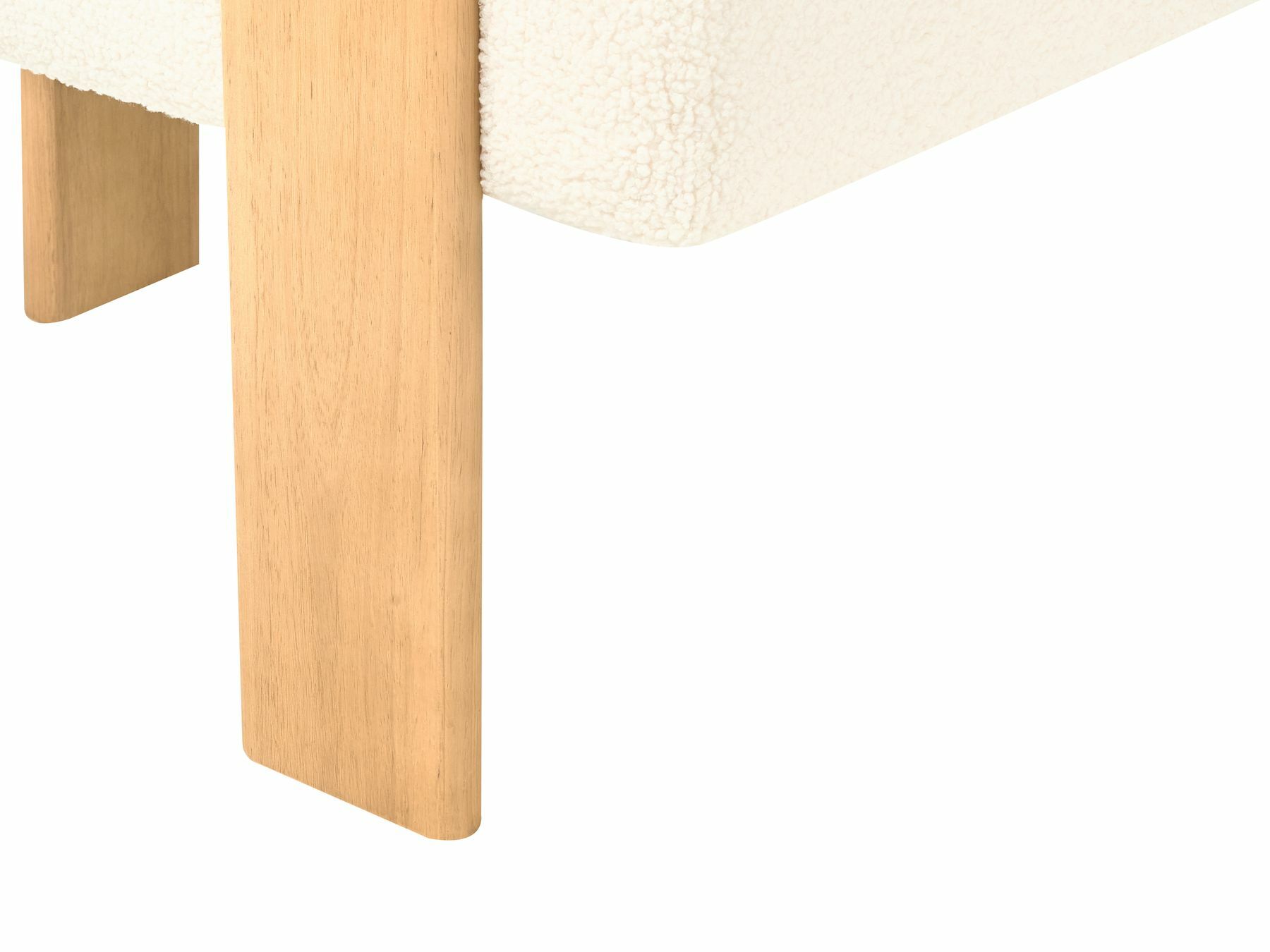 Ταμπουρέ Berwyn 2709 (Άσπρο + Ανοιχτό χρώμα ξύλου)