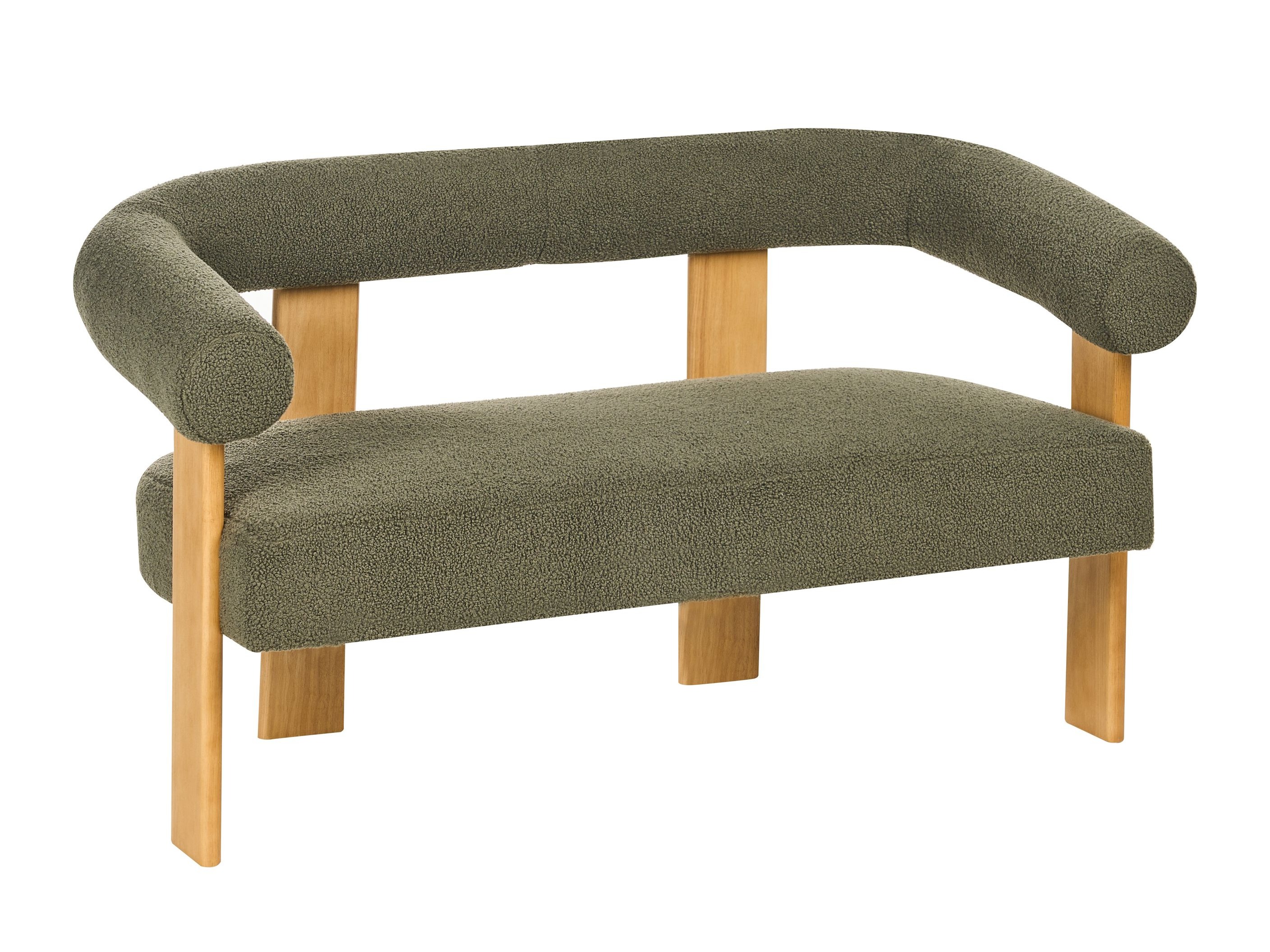 Ταμπουρέ Berwyn 2709 (Πράσινο + Ανοιχτό χρώμα ξύλου)