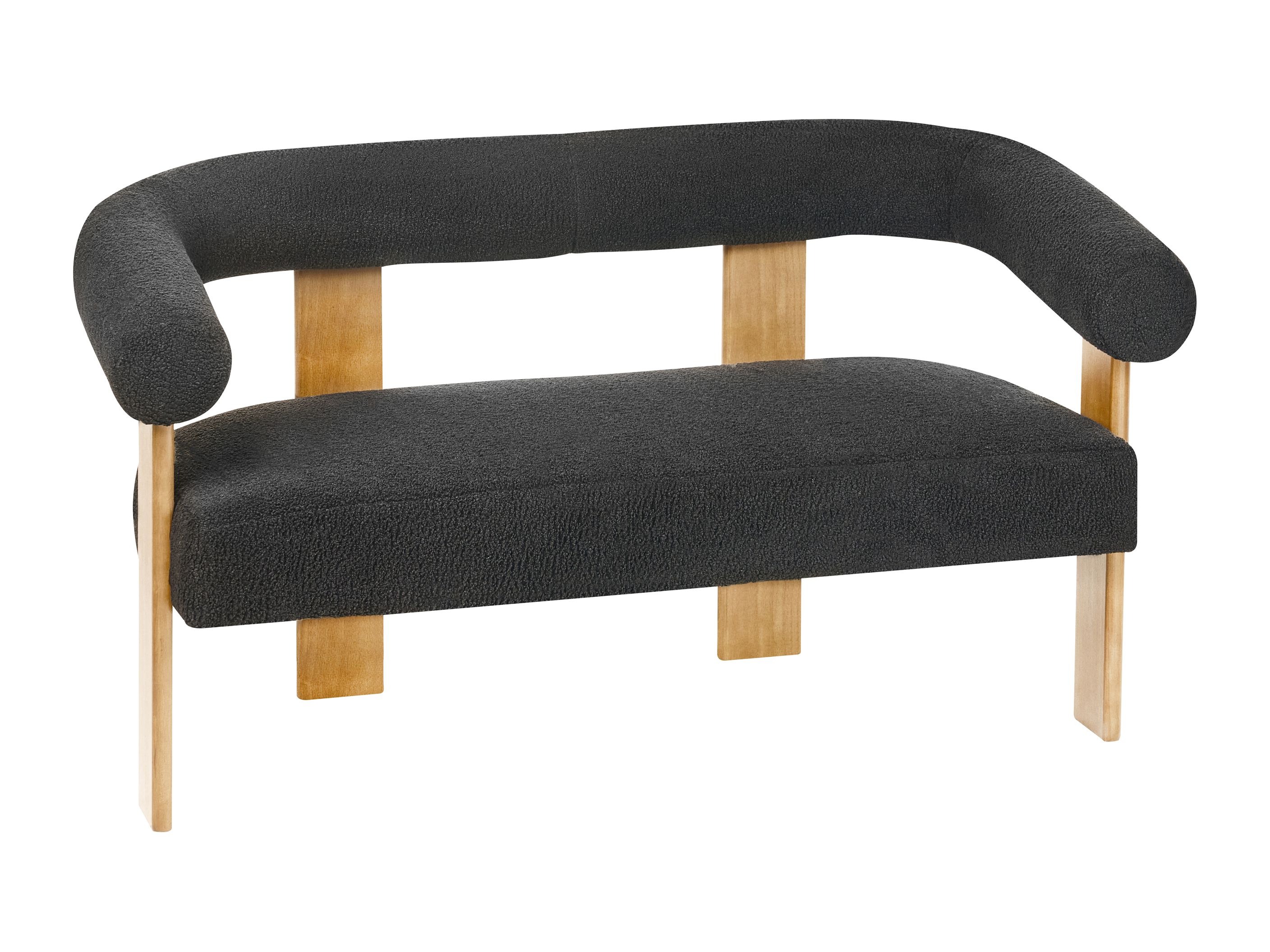 Upholstered bench Berwyn 2709 (Black + Light wood)